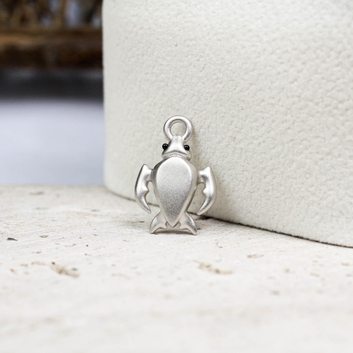 Sea Turtle Pendant - 925 Sterling Silver Handmade (Eye Color Optional)