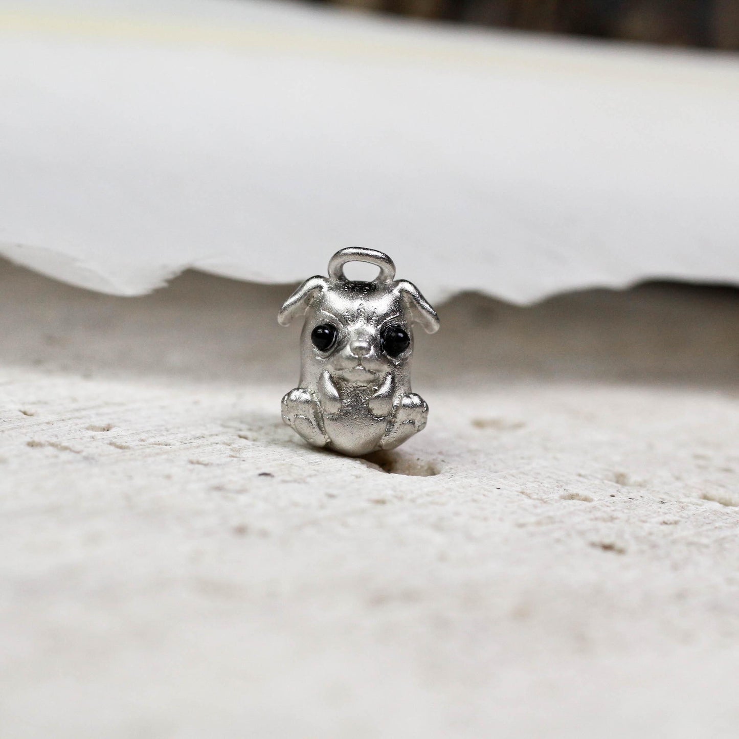 Dog Pendant - 925 Sterling Silver Handmade (Eye Color Optional)