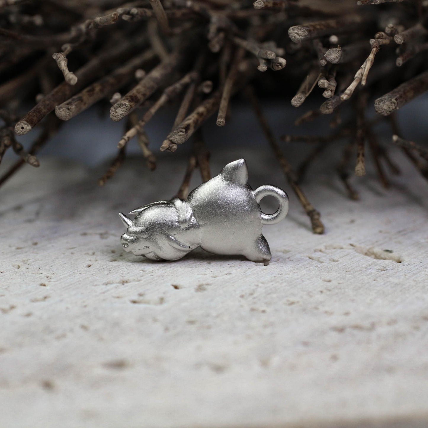 Bat Pendant - 925 Sterling Silver Handmade (Eye Color Optional)