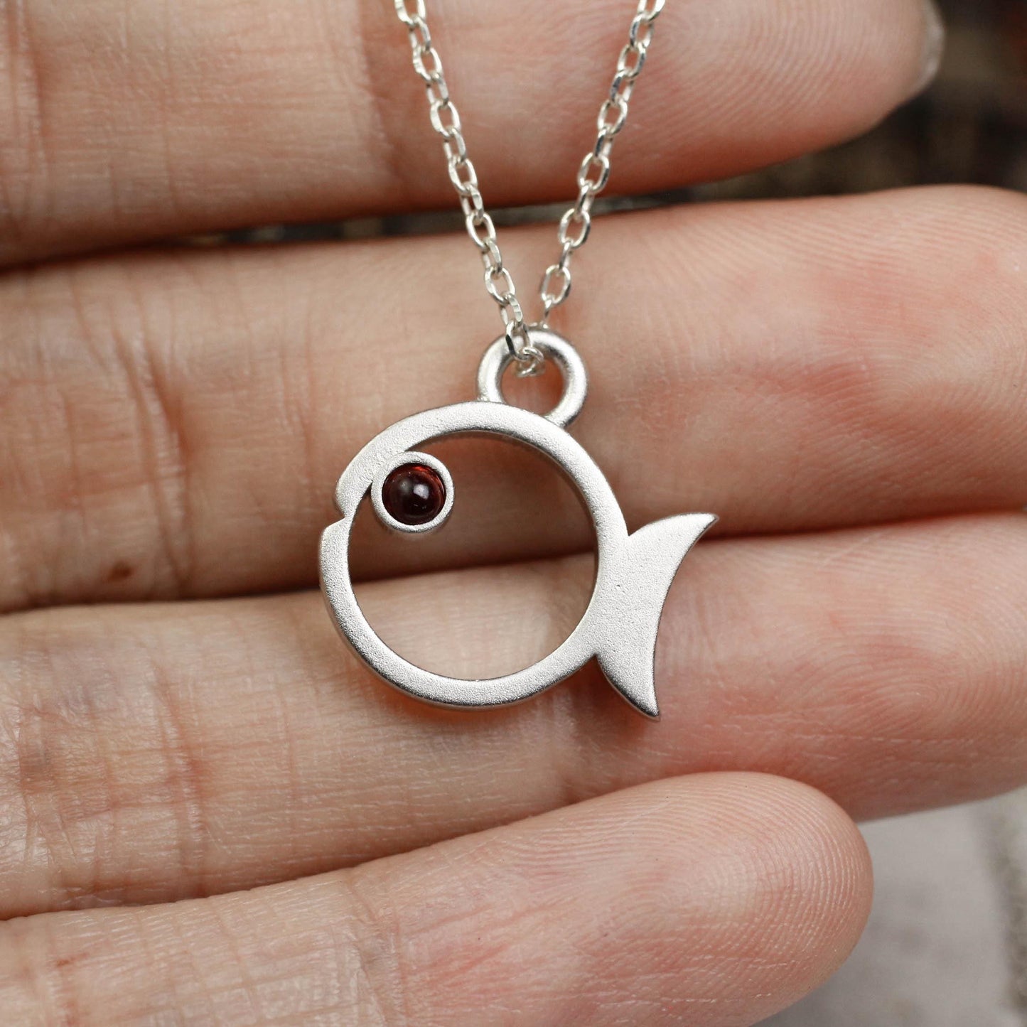 Fish Pendant - 925 Sterling Silver Handmade (Eye Color Optional)