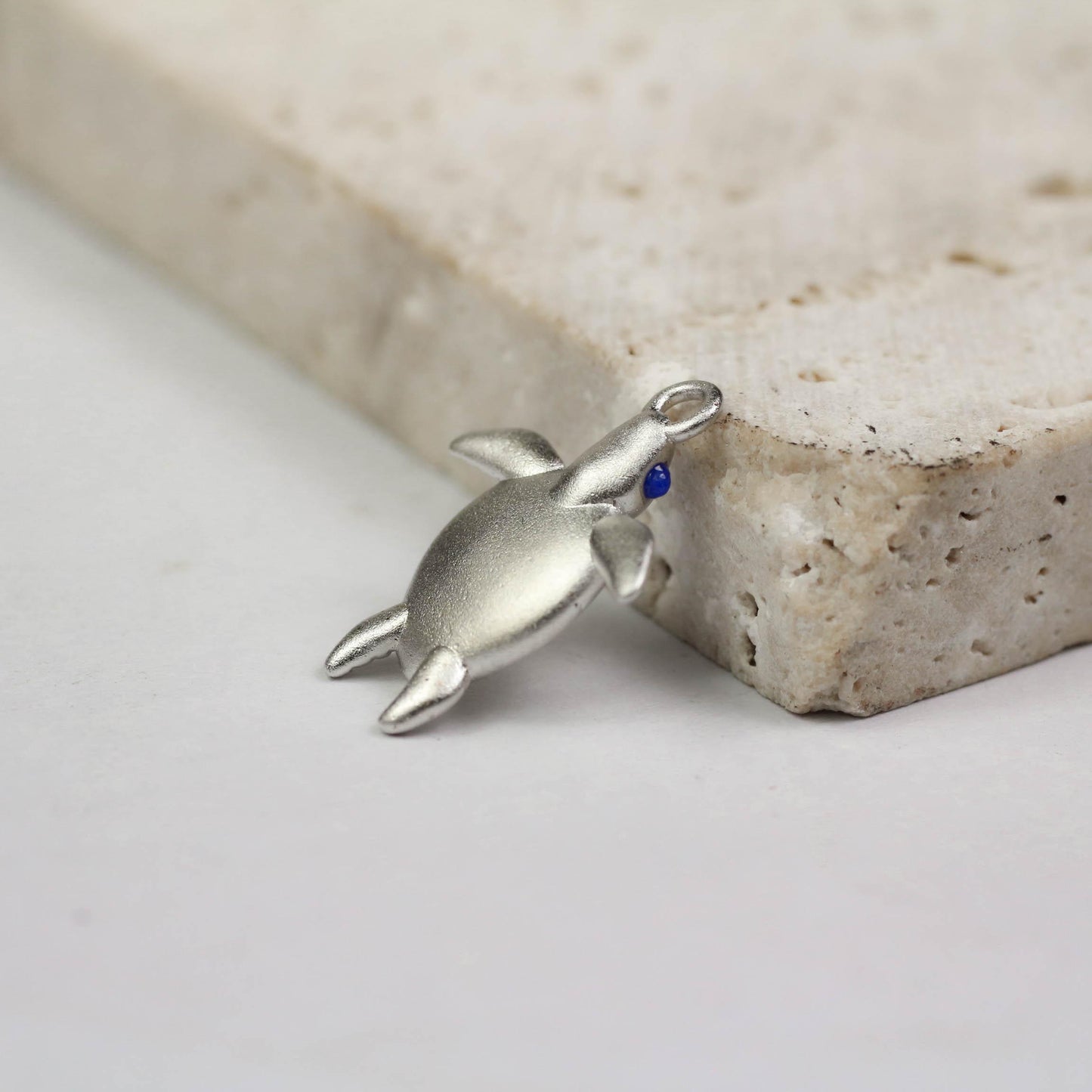 Sea Turtle Necklace - 925 Sterling Silver Handmade (Eye Color Optional)