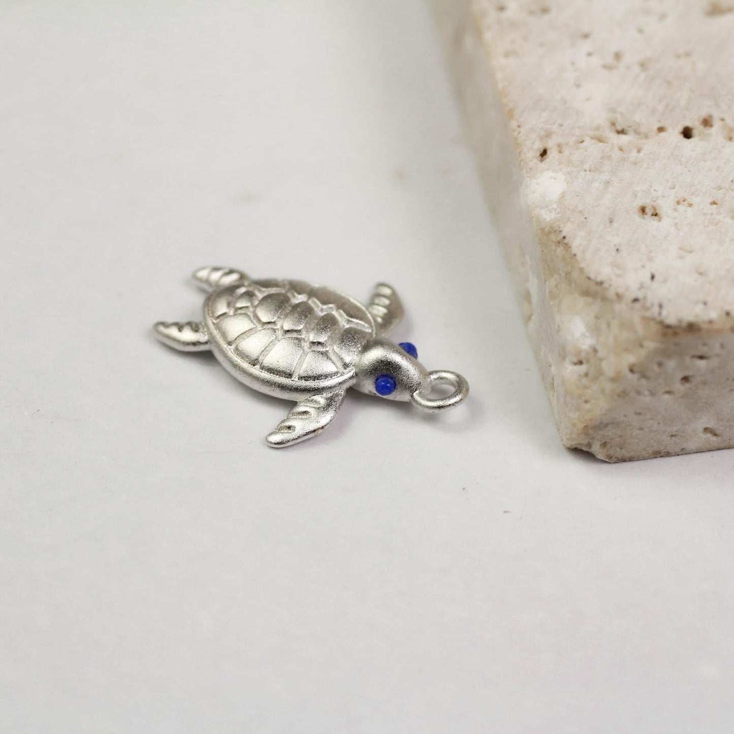 Sea Turtle Necklace - 925 Sterling Silver Handmade (Eye Color Optional)