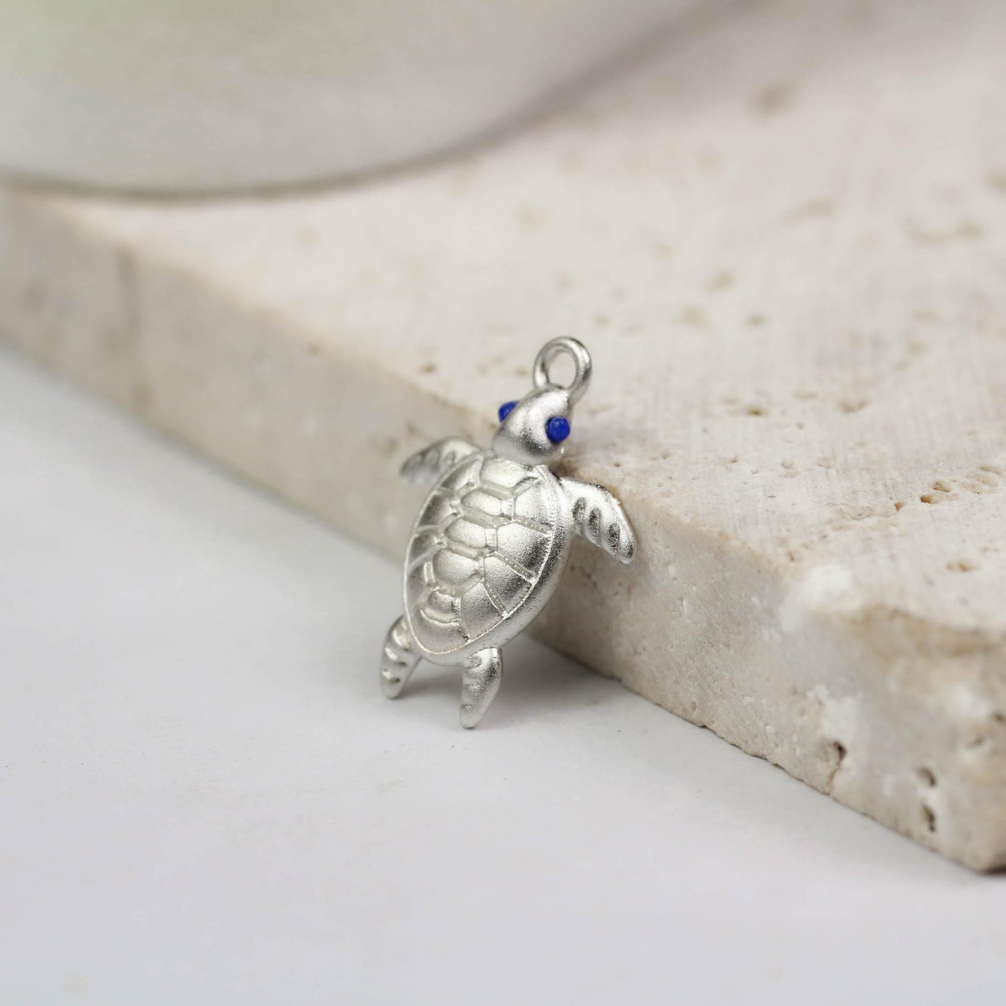 Sea Turtle Necklace - 925 Sterling Silver Handmade (Eye Color Optional)