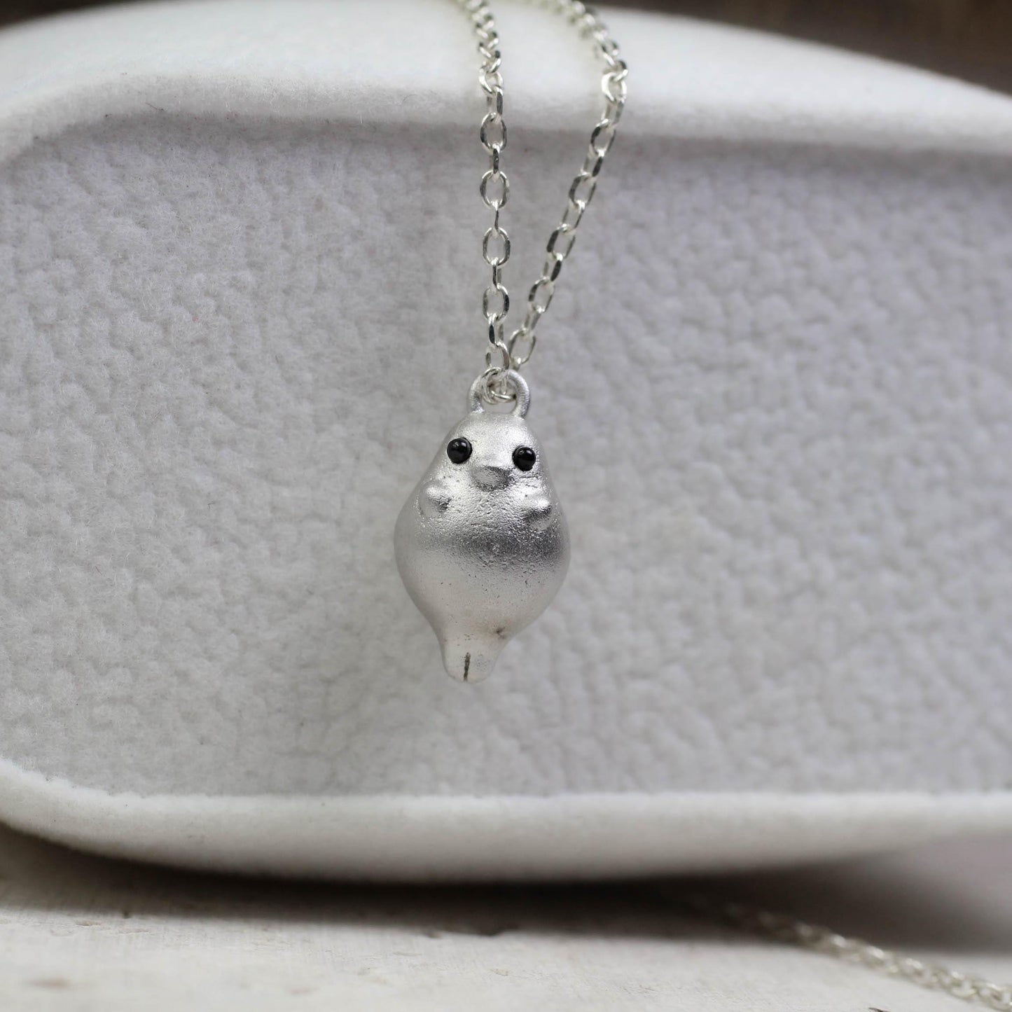 Sea Lion Pendant - 925 Sterling Silver Handmade (Eye Color Optional)