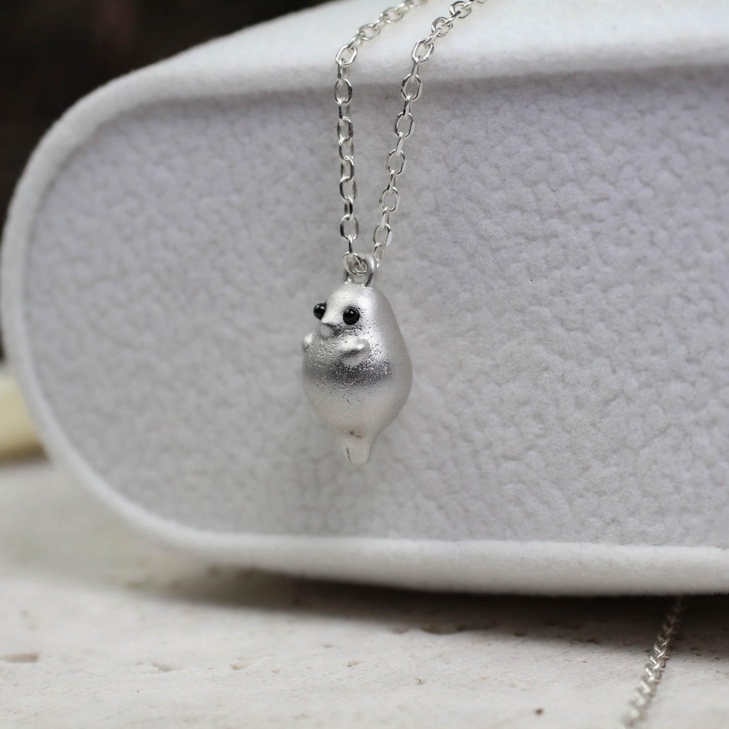 Sea Lion Pendant - 925 Sterling Silver Handmade (Eye Color Optional)