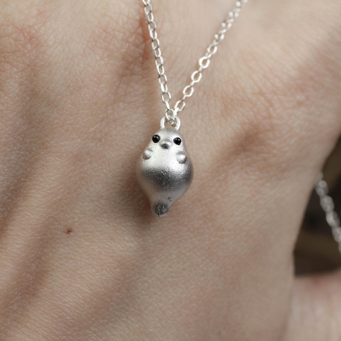 Sea Lion Pendant - 925 Sterling Silver Handmade (Eye Color Optional)