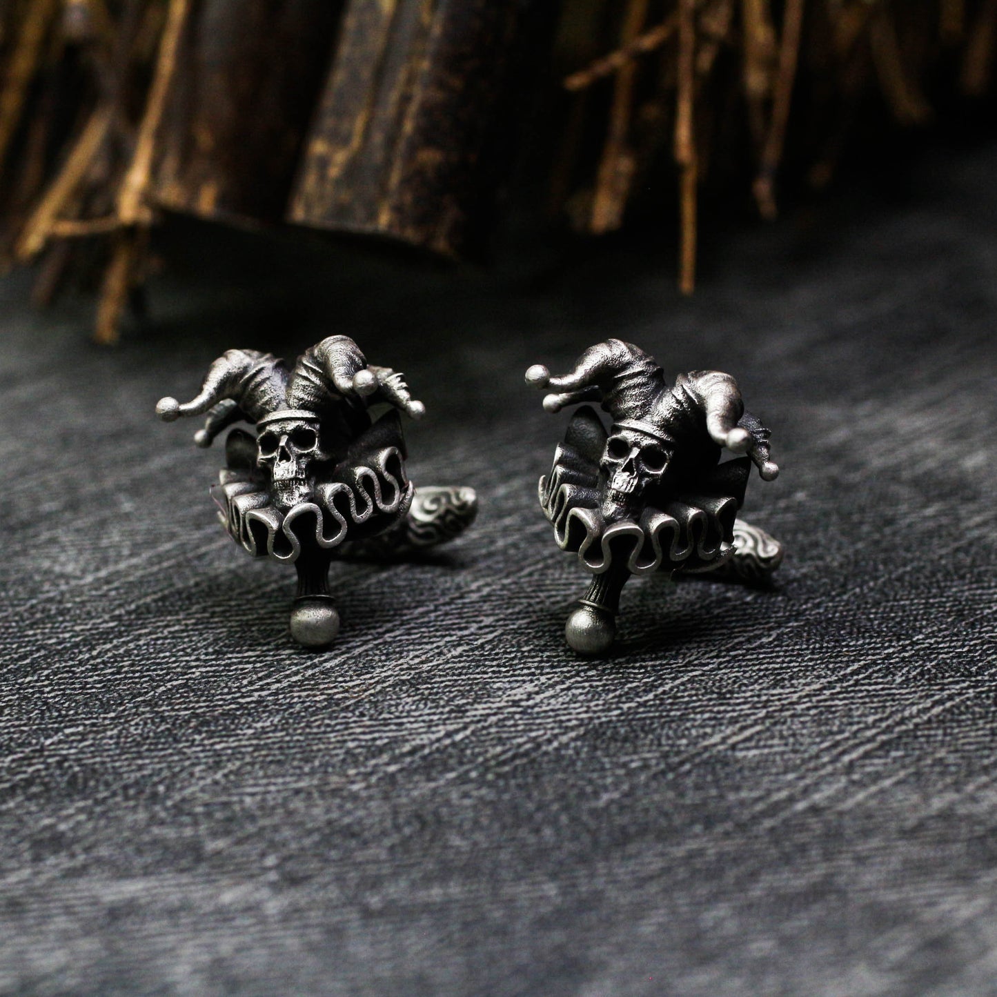 Vintage Circus Clown Cufflinks - 925 Sterling Silver Handmade