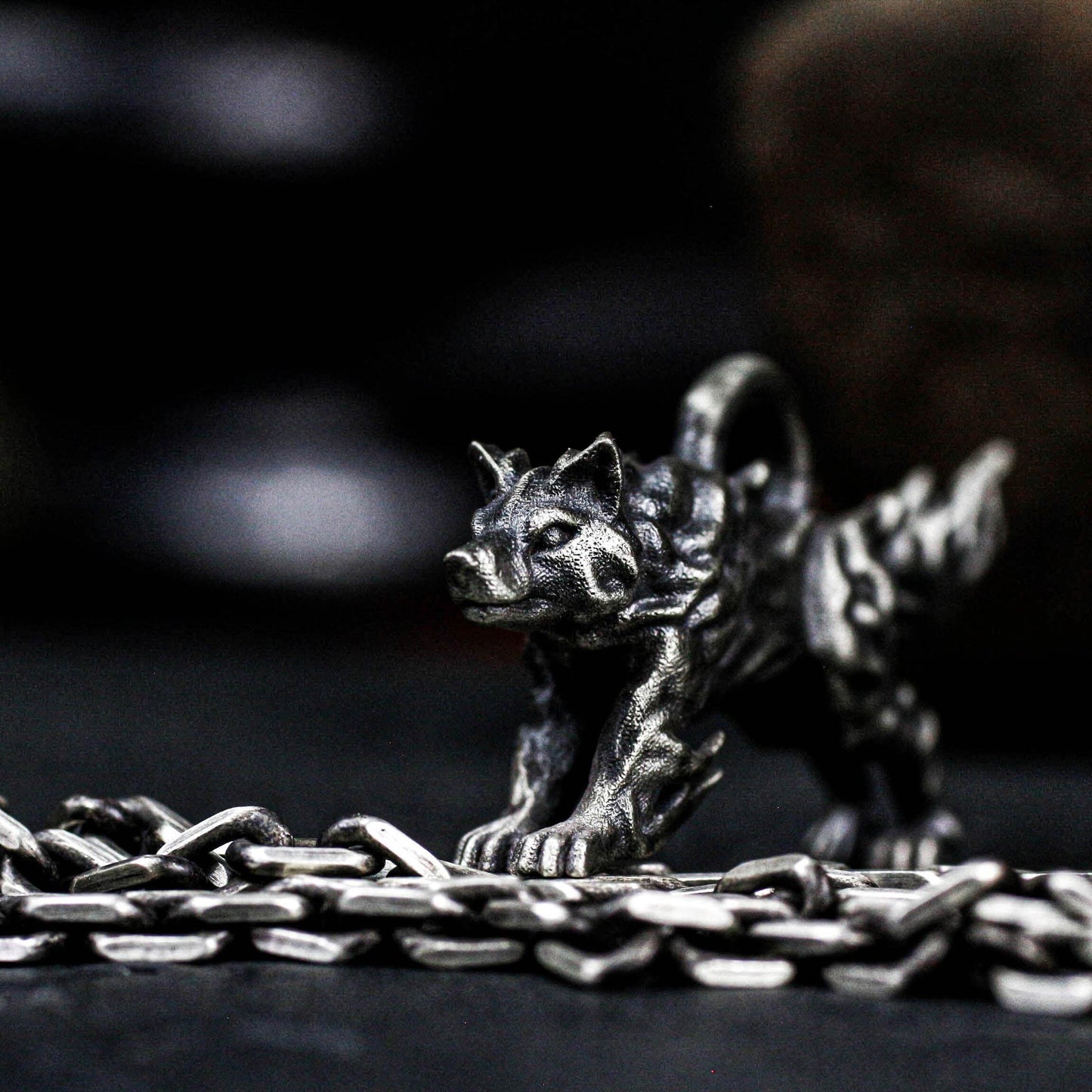 Mythic Flame Wolf Pendant - 925 Silver Handcrafted