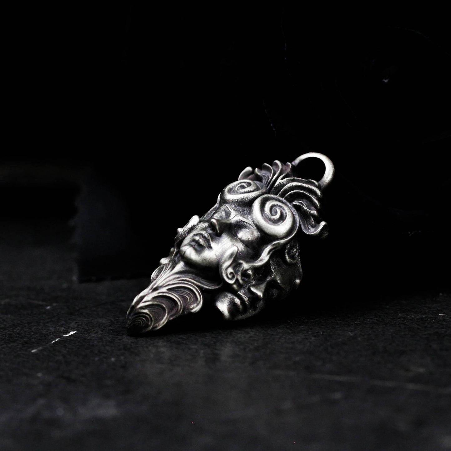 Ancient Tribal Mask Pendant - Handcrafted in 925 Silver
