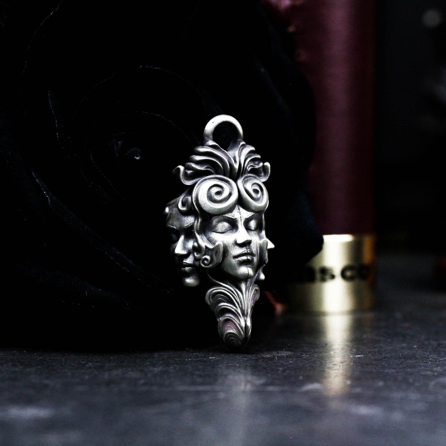 Ancient Tribal Mask Pendant - Handcrafted in 925 Silver
