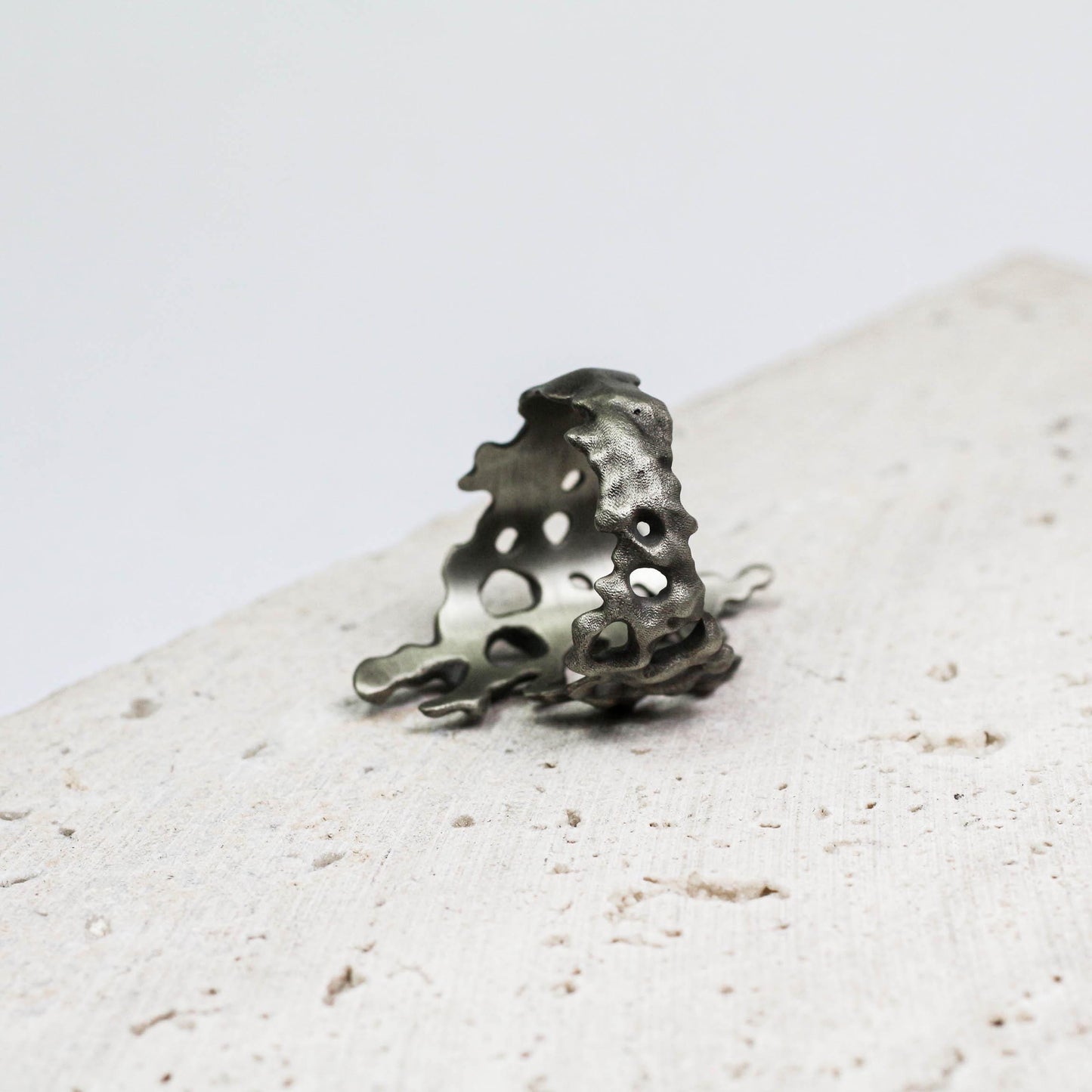 Handcrafted Silver Organic Coral Ring