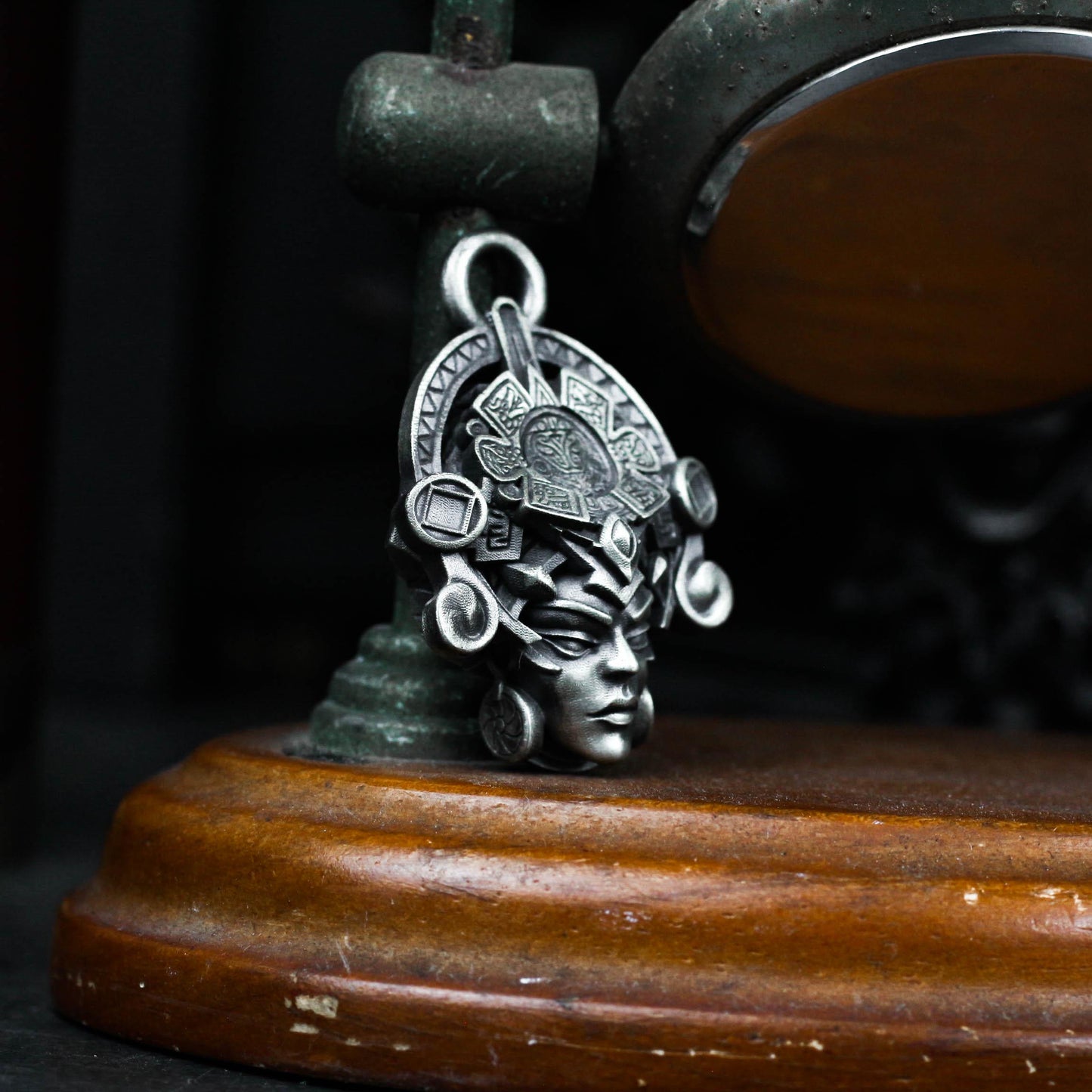 Heraldic Skull Pendant - 925 Silver Handcrafted