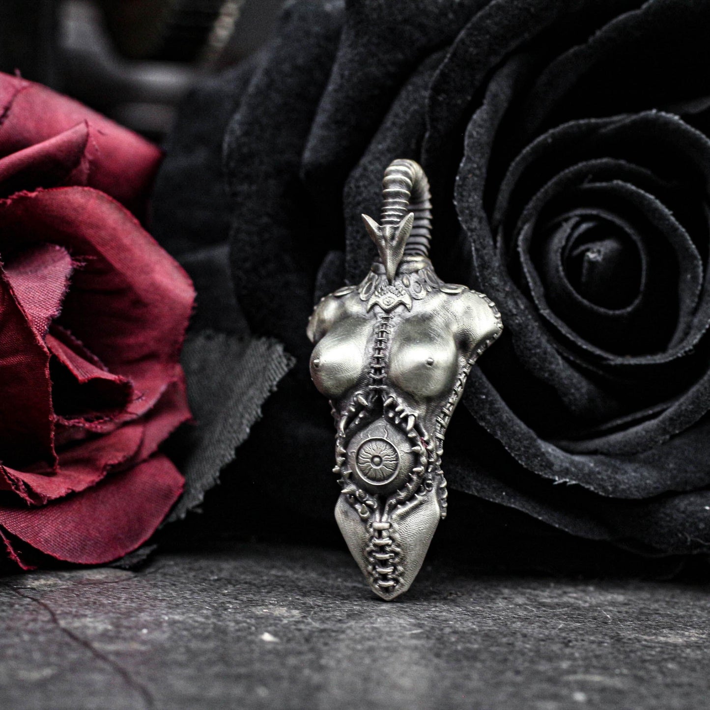 BioMechanical Siren Pendant - 925 Silver Handcrafted