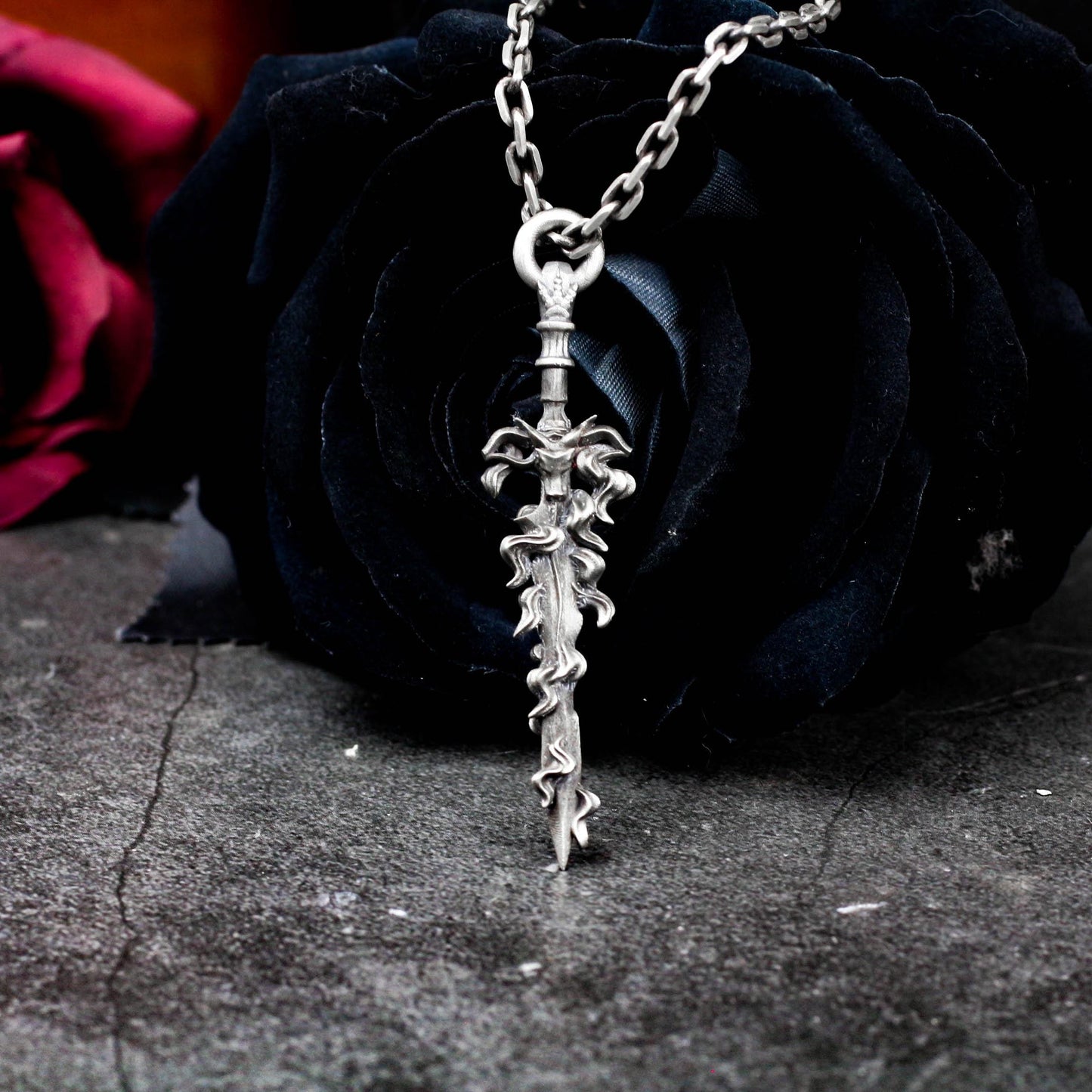 Ancient Relic Dagger Pendant - Artisan Crafted in 925 Silver