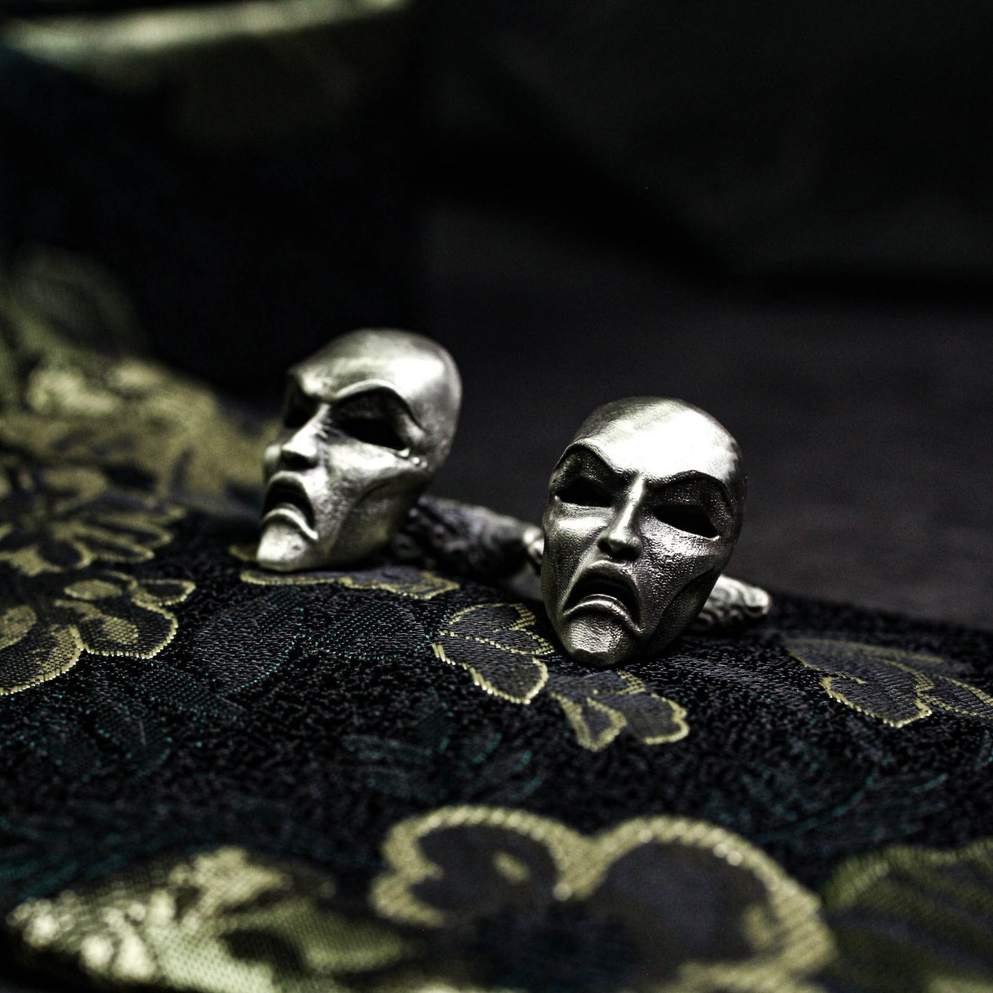 Mask of Evil Cufflinks - 925 Sterling Silver Handmade