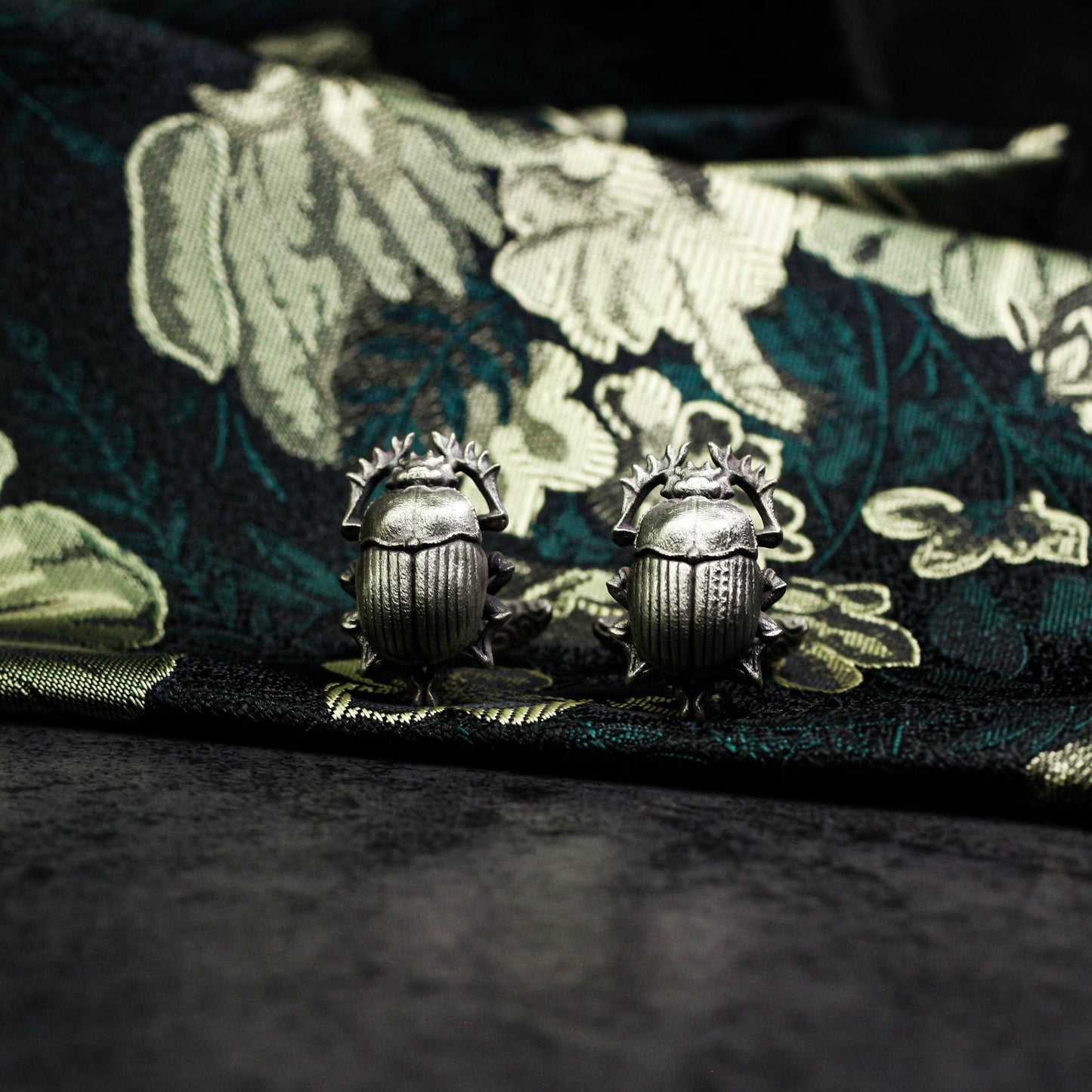 Holy Beetle Scarab Cufflinks - 925 Silver Handmade