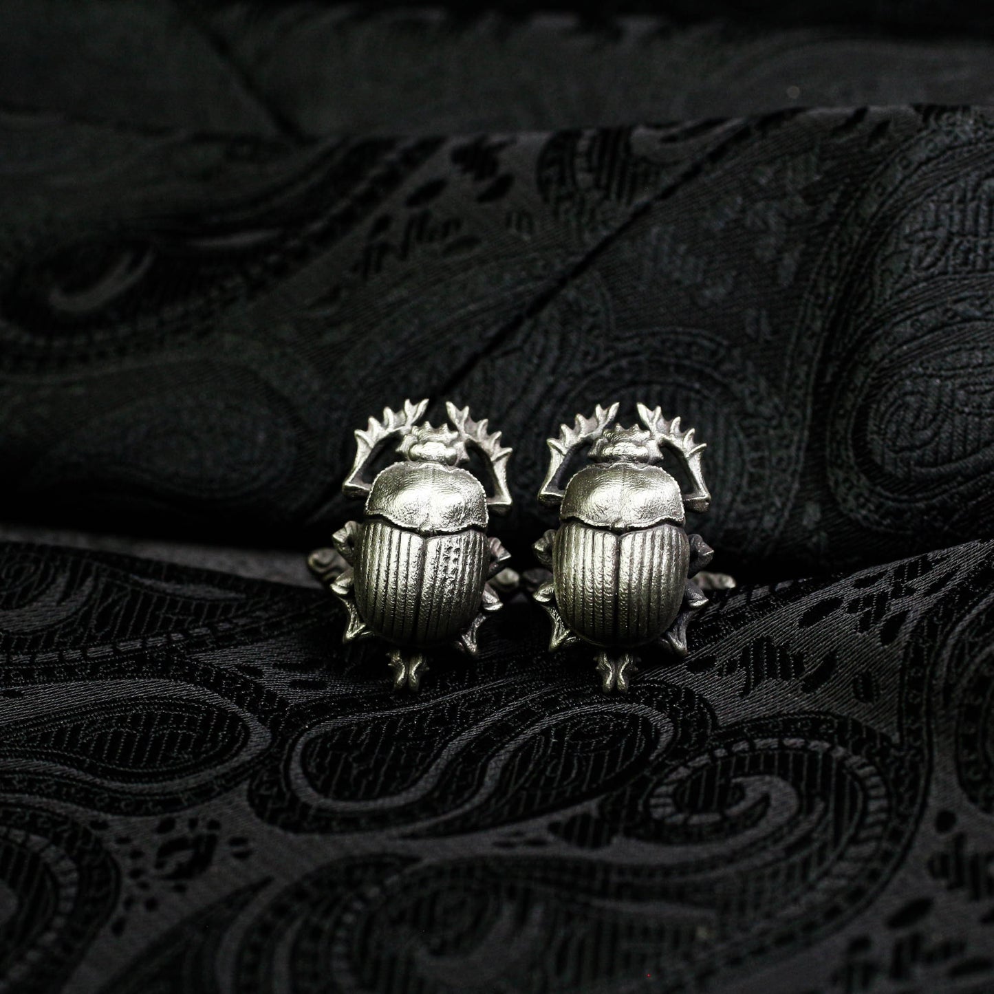 Holy Beetle Scarab Cufflinks - 925 Silver Handmade