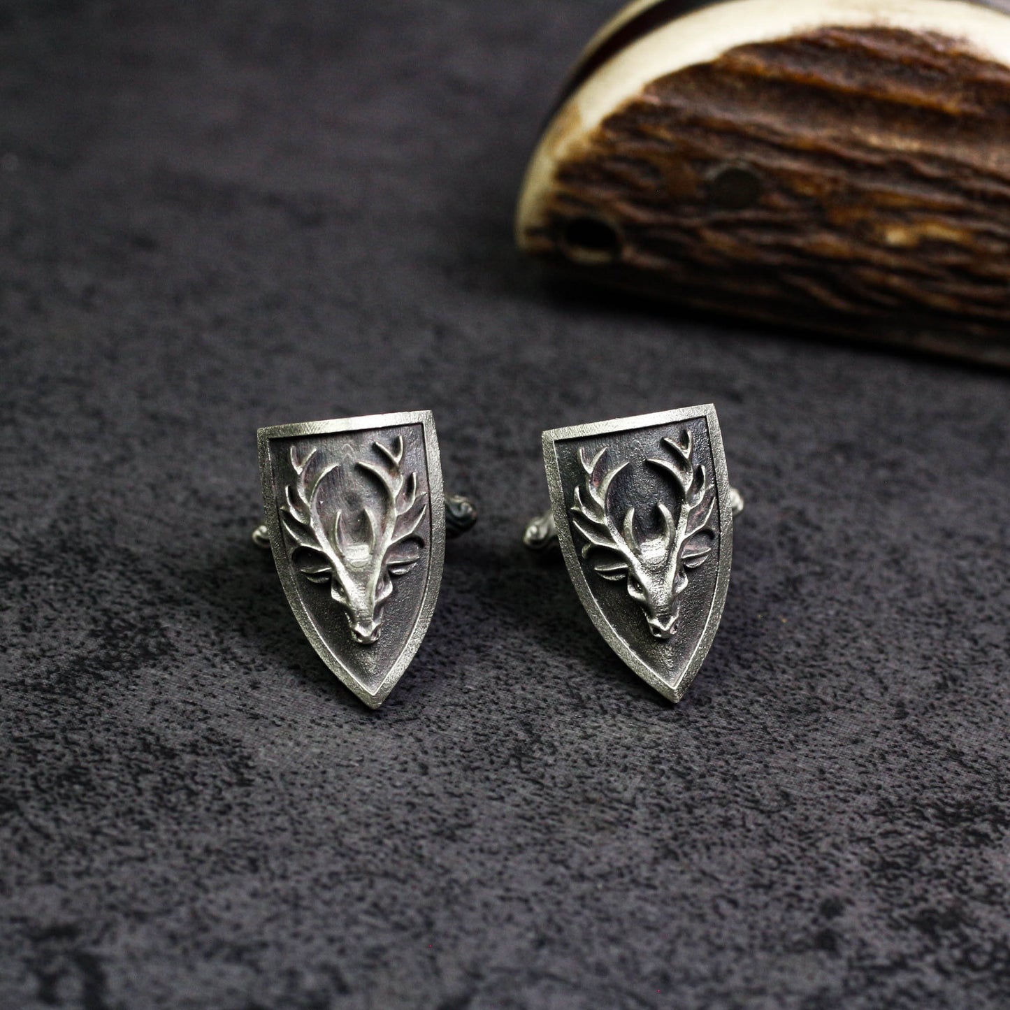 Vintage Stag Cufflinks - 925 Silver Handmade
