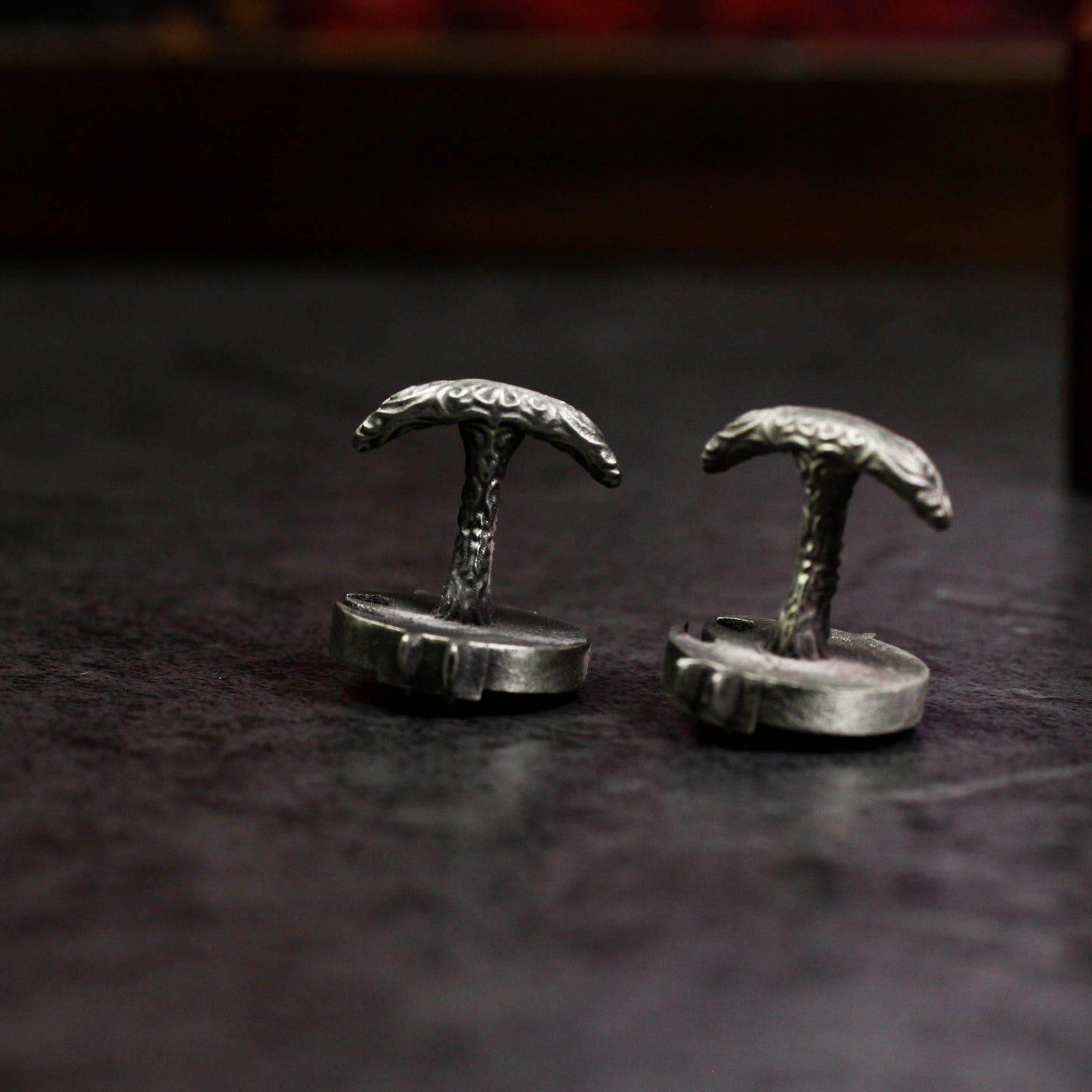 Dark Moon Child Cufflinks, Raven Skull Witch Jewelry - 925 Sterling Silver Handmade