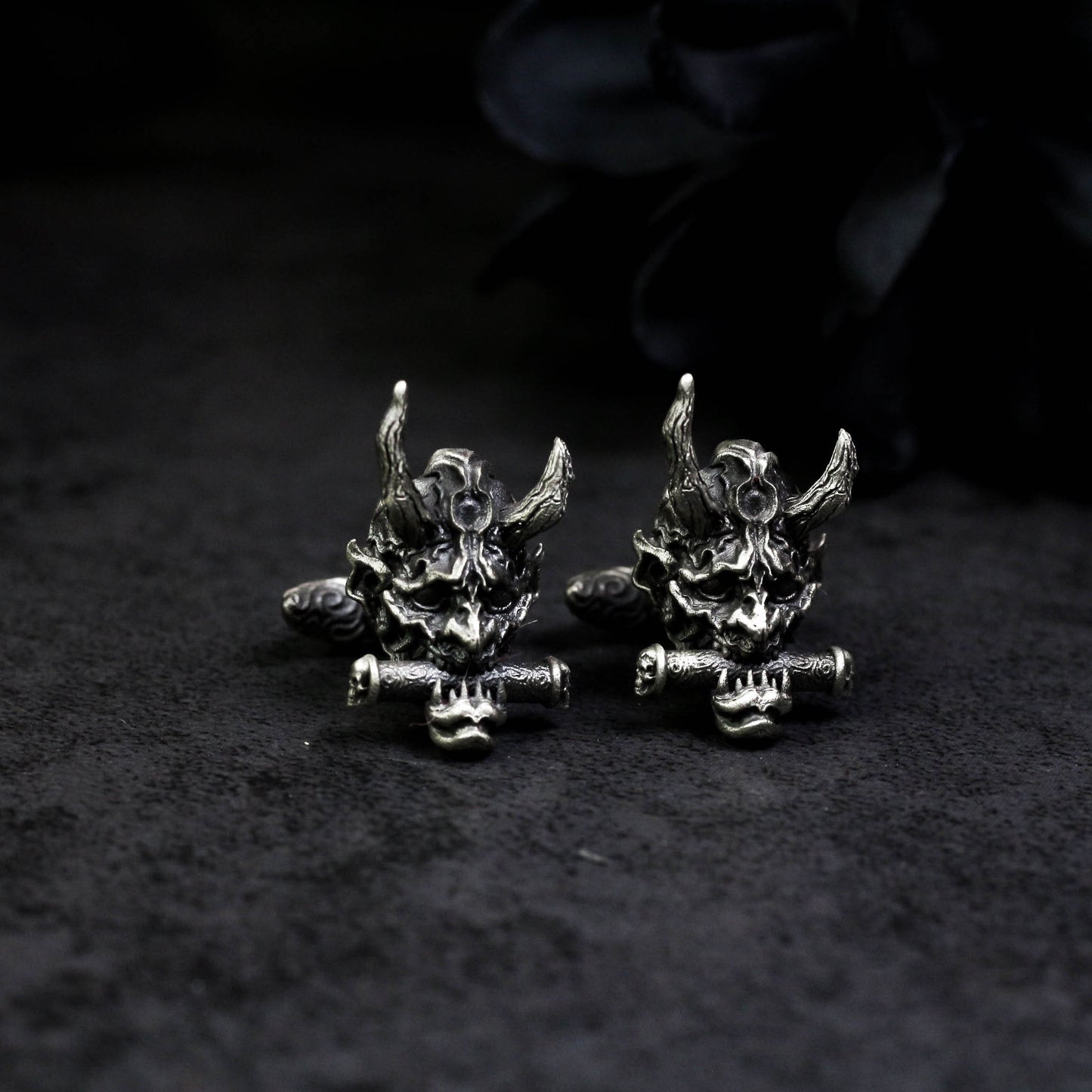 Prajna Ghost Face Cufflinks - 925 Sterling Silver Handmade