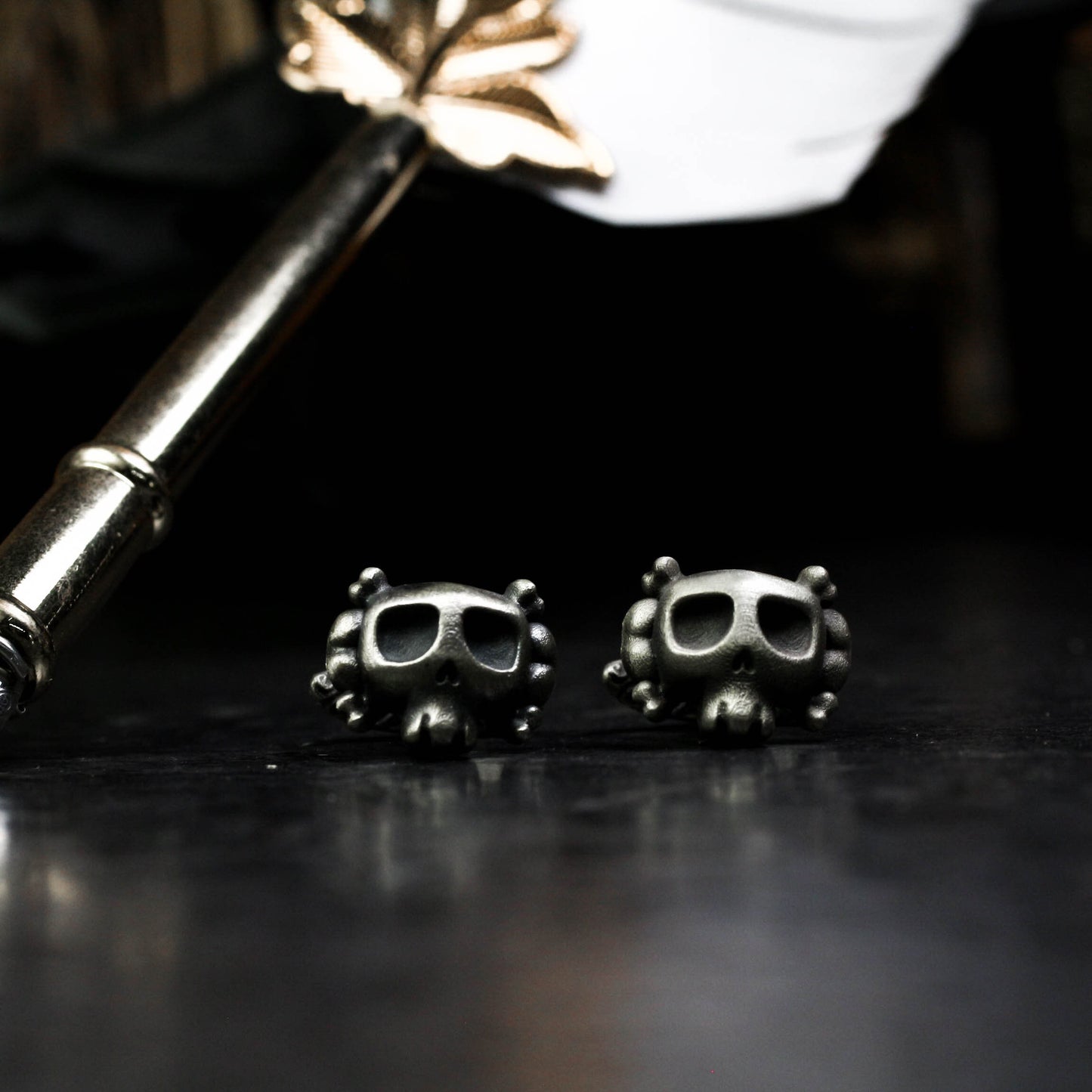 Cute Little Skull Cufflinks - 925 Silver Handmade