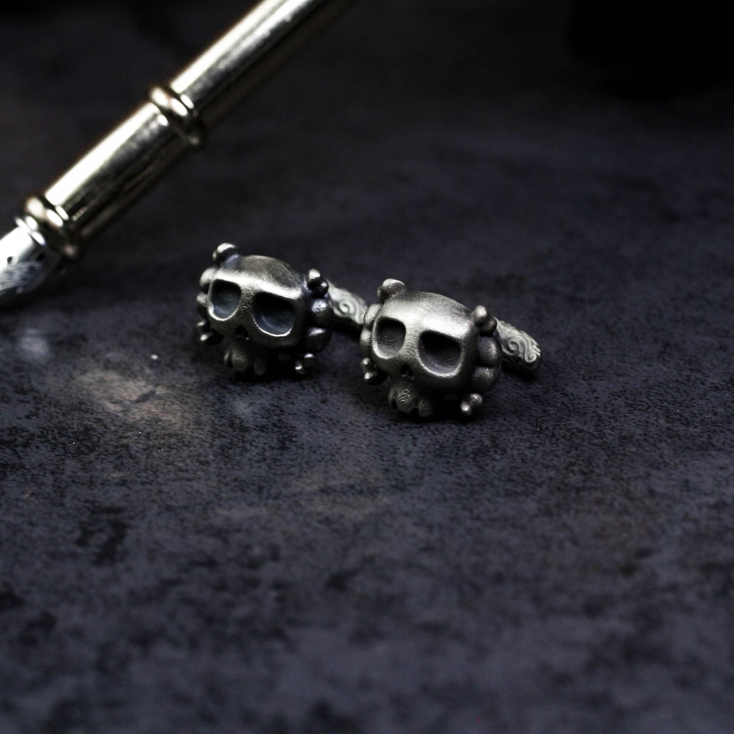 Cute Little Skull Cufflinks - 925 Silver Handmade