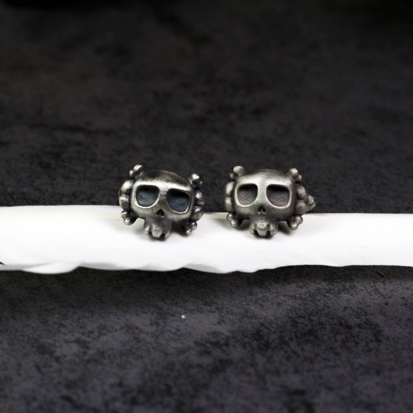 Cute Little Skull Cufflinks - 925 Silver Handmade