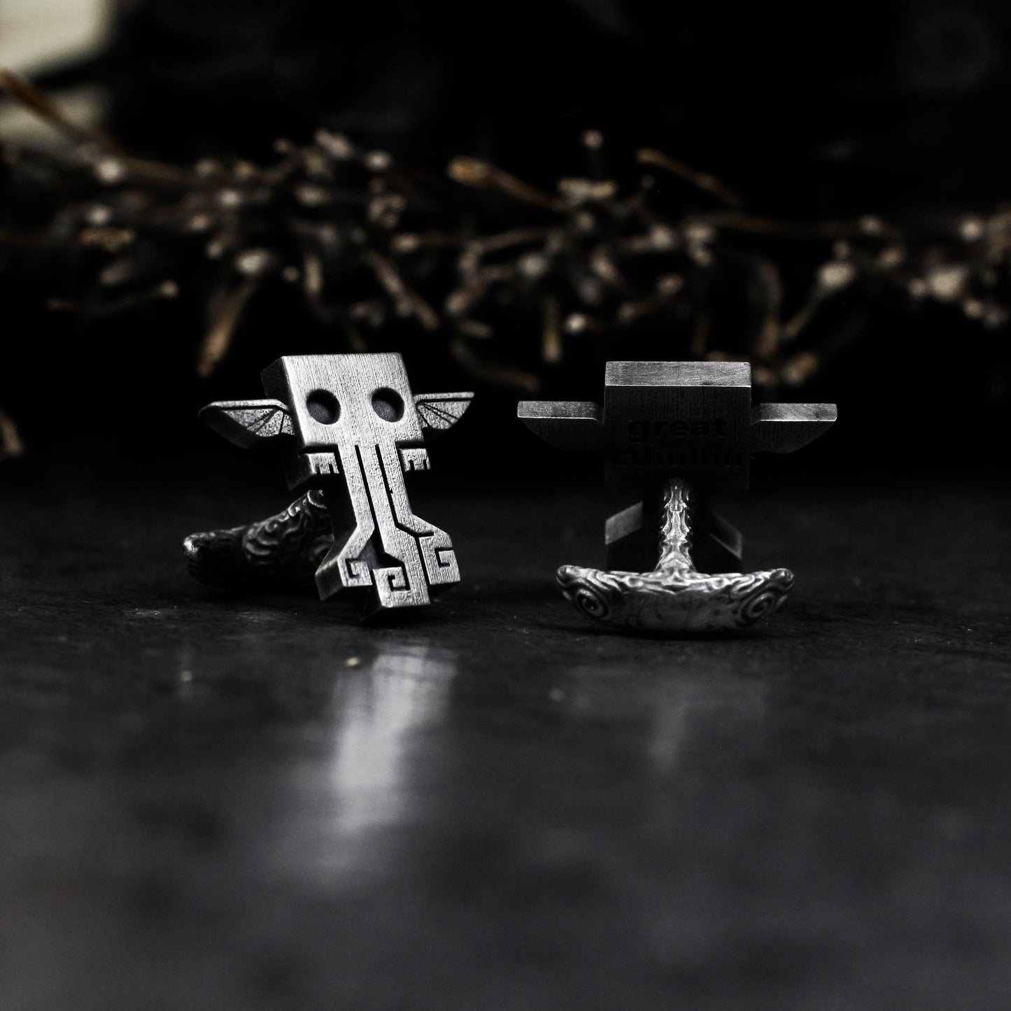 Cthulhu Cufflinks - Steampunk Gothic - 925 Sterling Silver Handmade
