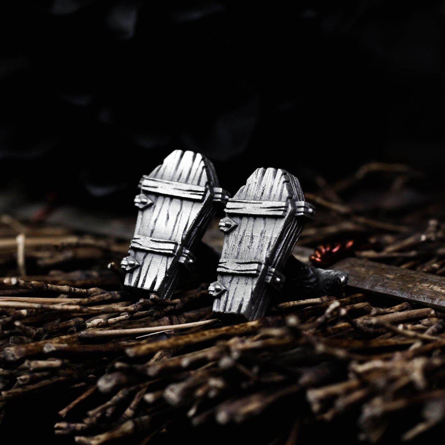 Gothic Vampire Coffin Cufflinks - 925 Sterling Silver Handmade