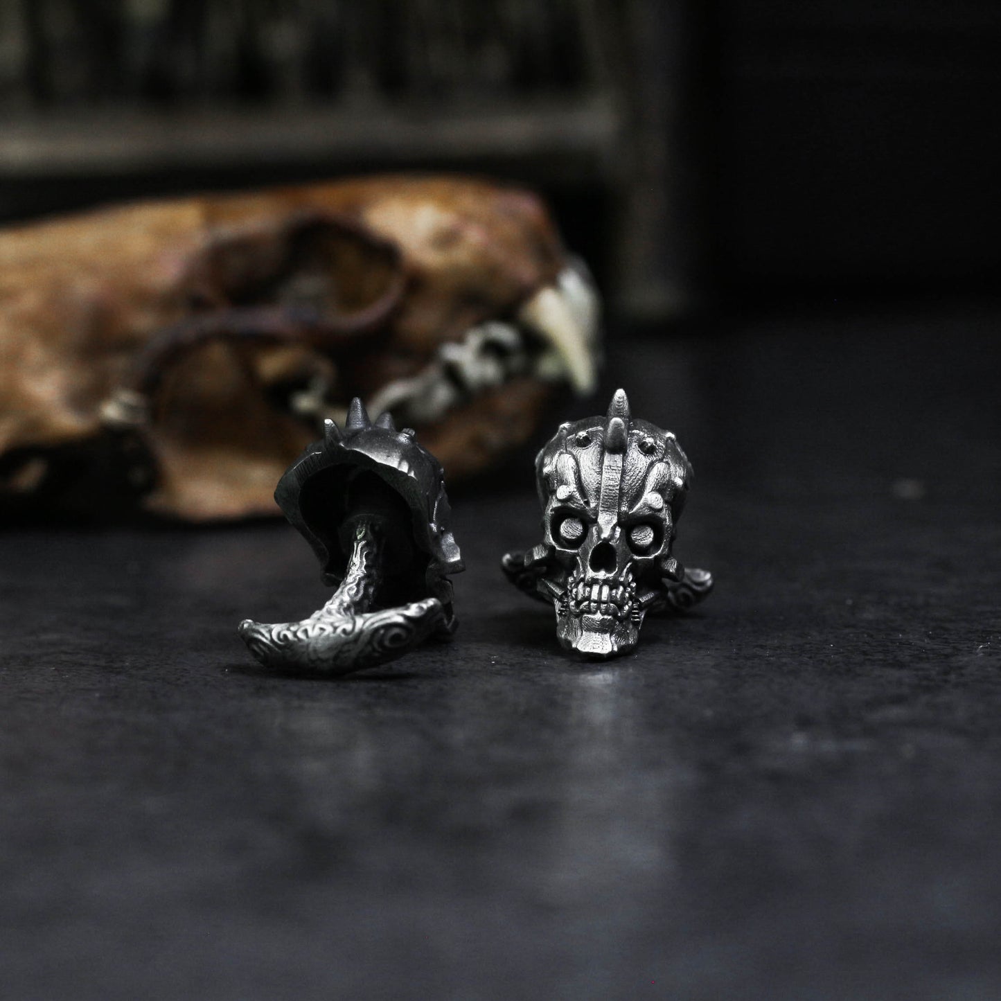 Mechanical Pioneer Skull Cufflinks - 925 Silver Handmade