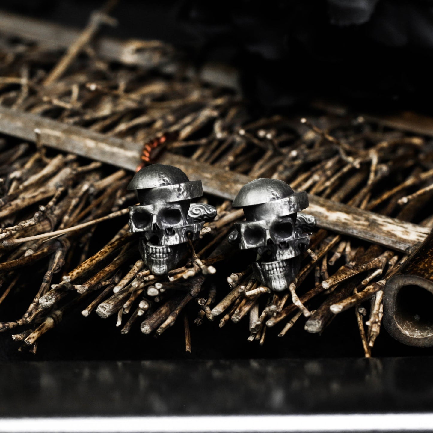 Misplaced Souls Skull Cufflinks - Handmade 925 Silver