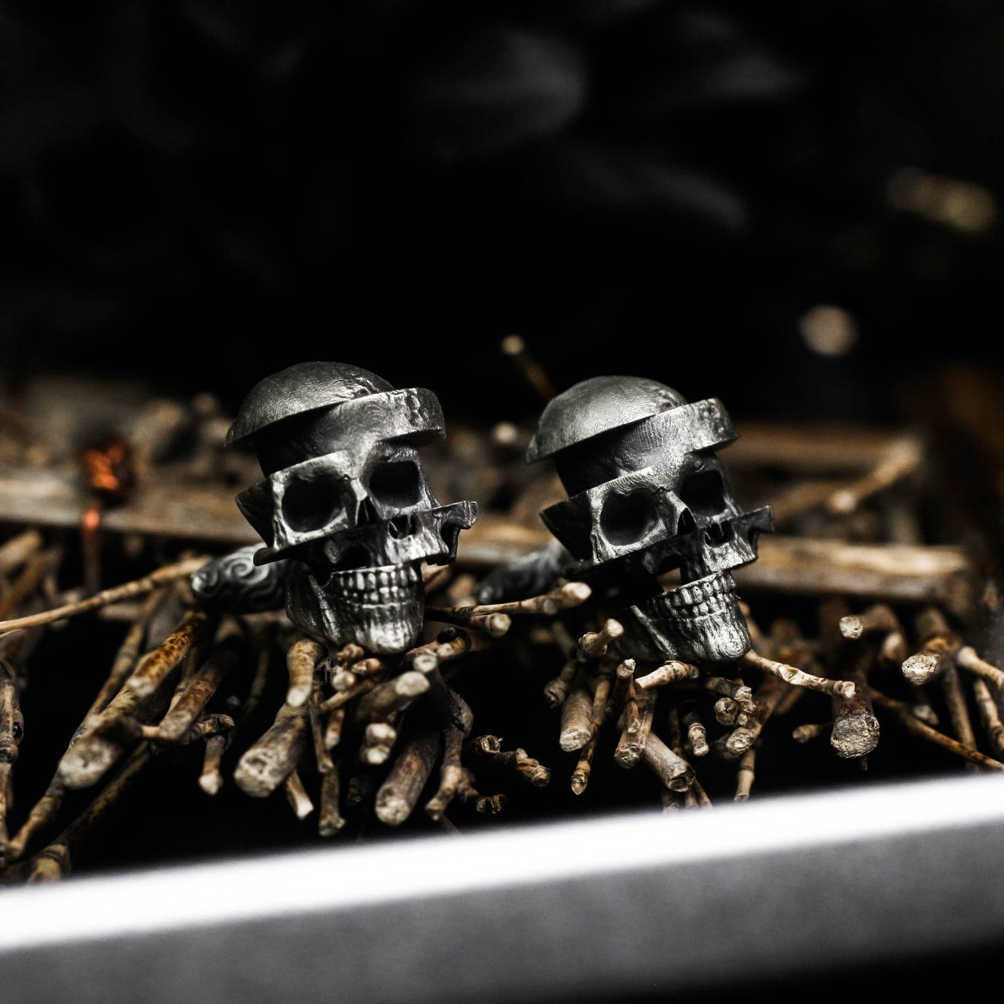 Misplaced Souls Skull Cufflinks - Handmade 925 Silver
