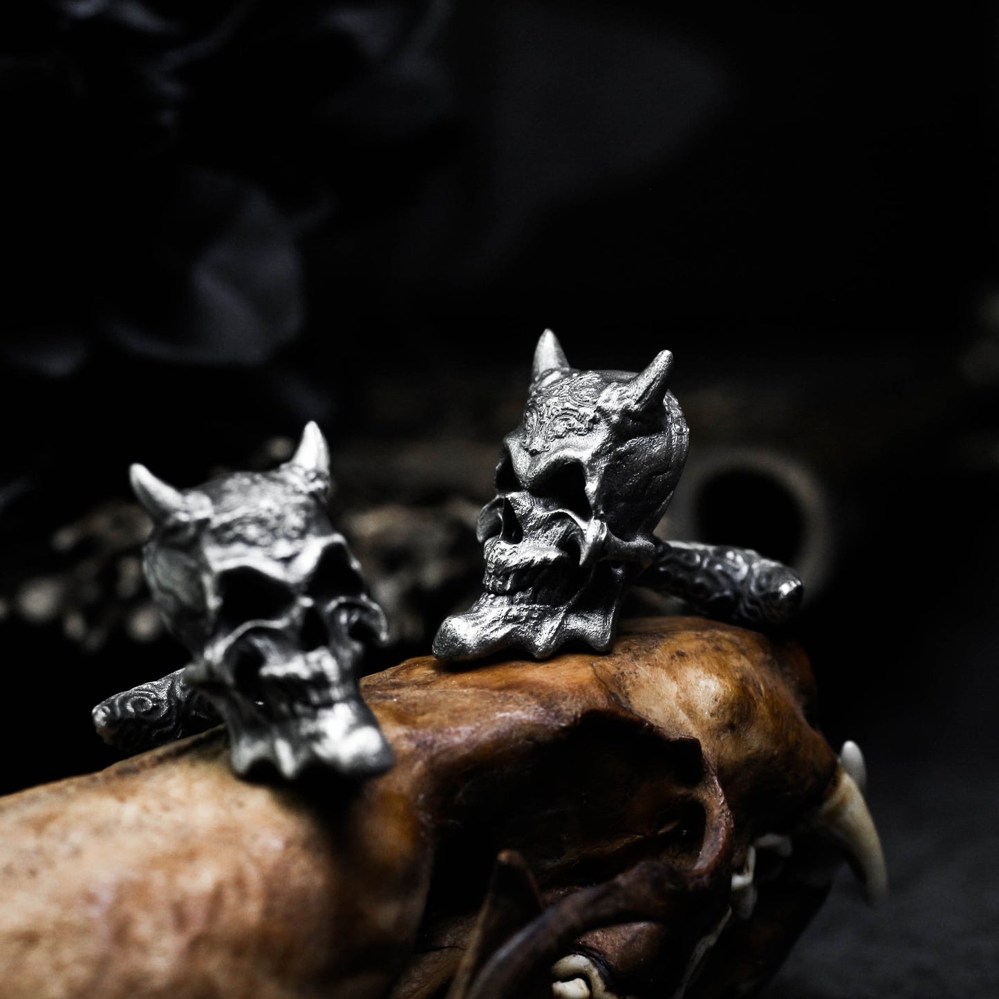Baroque Smiley Skull Cufflinks - 925 Silver Handmade