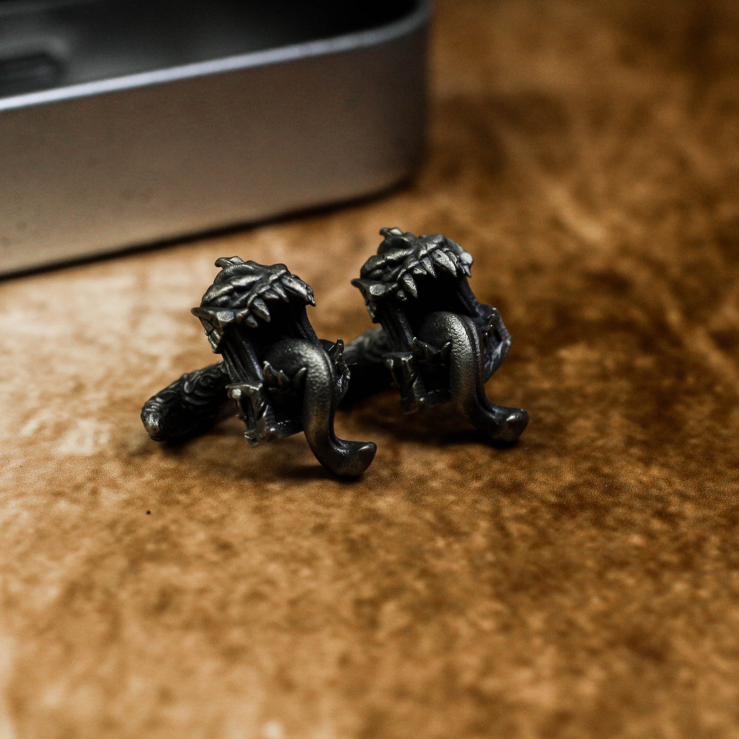 Treasure Box Monster Cufflinks - Handmade 925 Silver