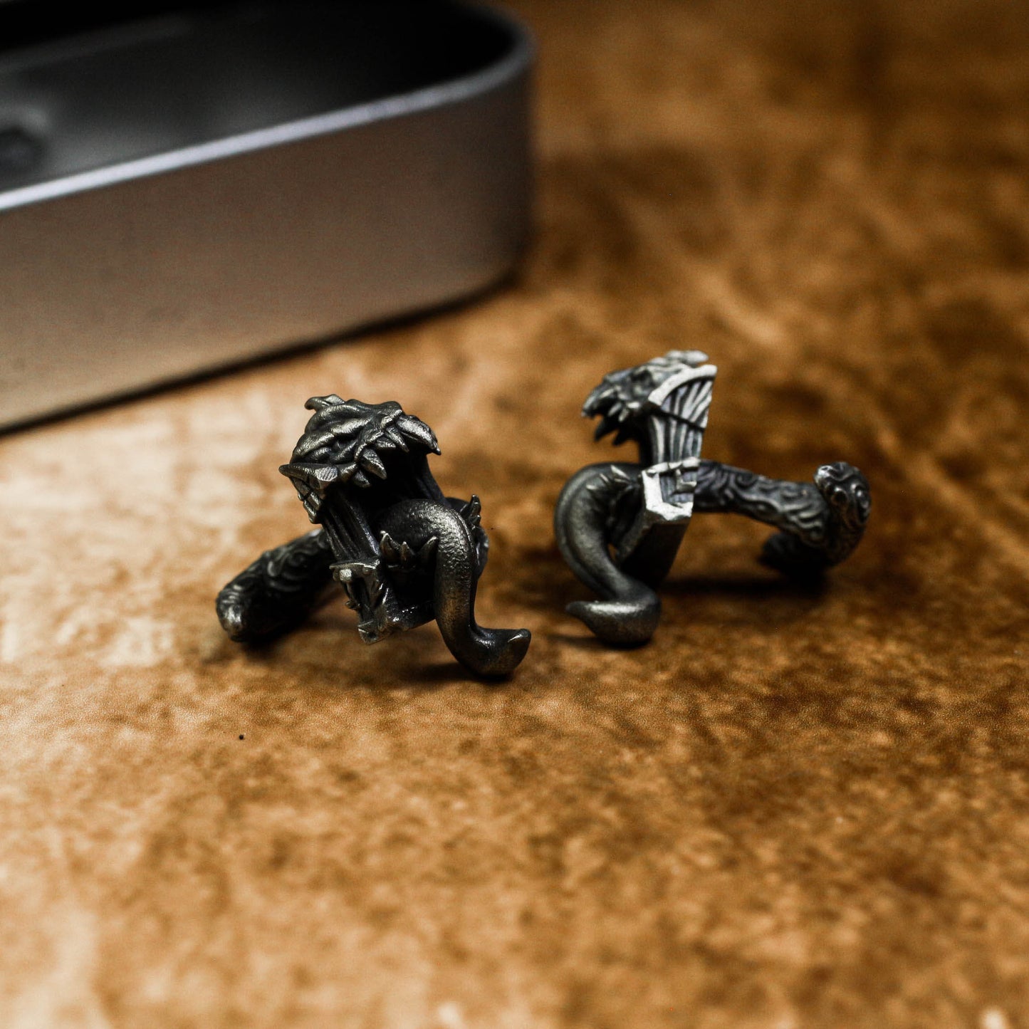 Treasure Box Monster Cufflinks - Handmade 925 Silver