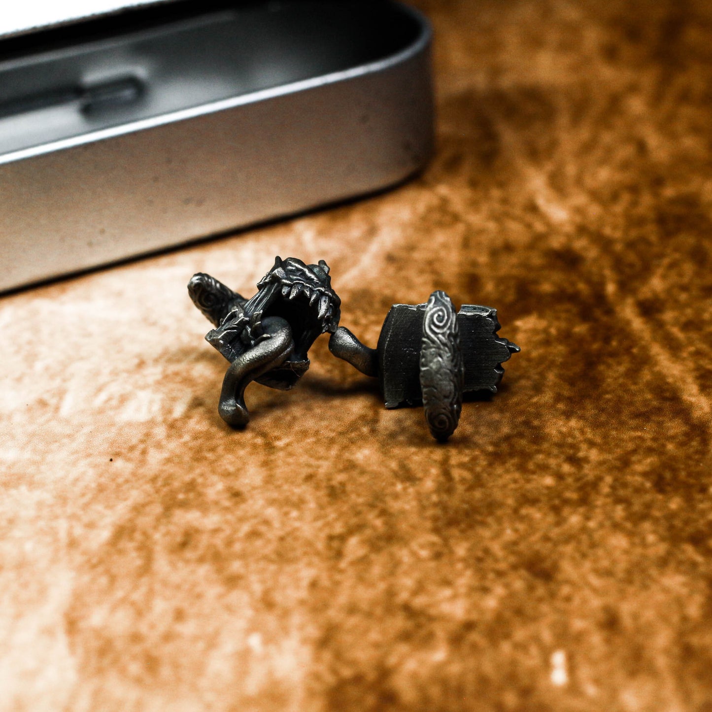 Treasure Box Monster Cufflinks - Handmade 925 Silver