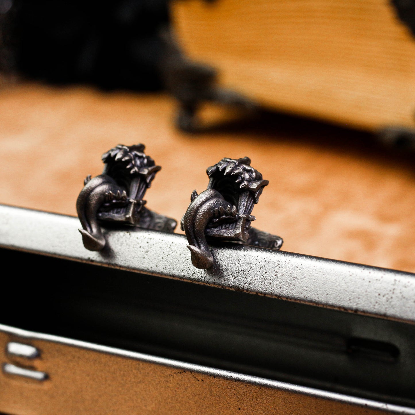 Treasure Box Monster Cufflinks - Handmade 925 Silver