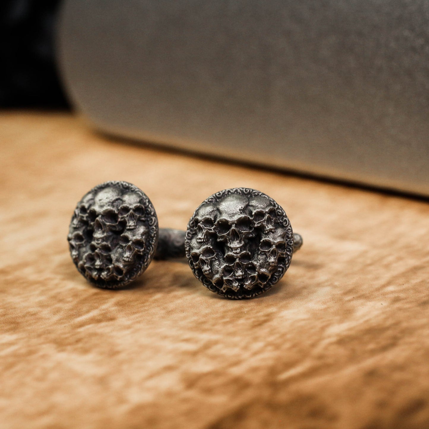Multiple Small Skull Roulette Cufflinks - 925 Silver Handmade