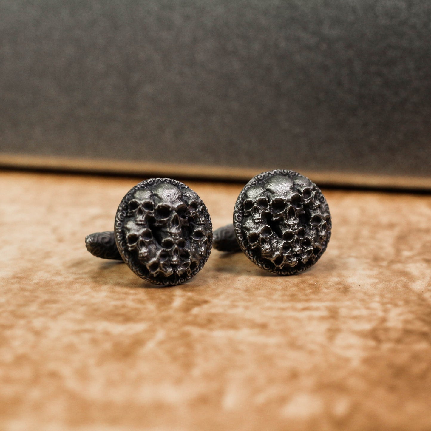 Multiple Small Skull Roulette Cufflinks - 925 Silver Handmade