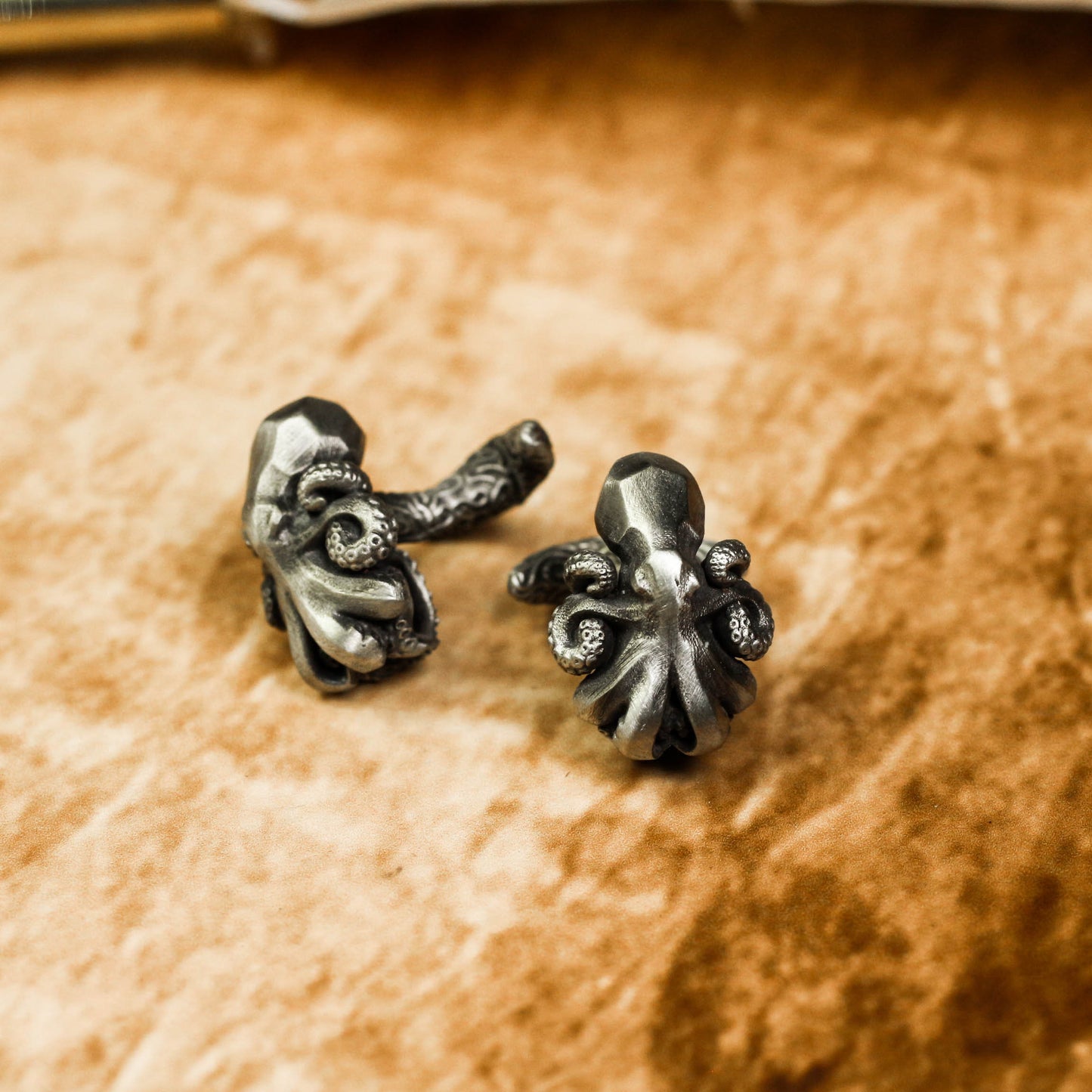 Nautical Octopus Cufflinks, Sea Creature - 925 Sterling Silver Handmade