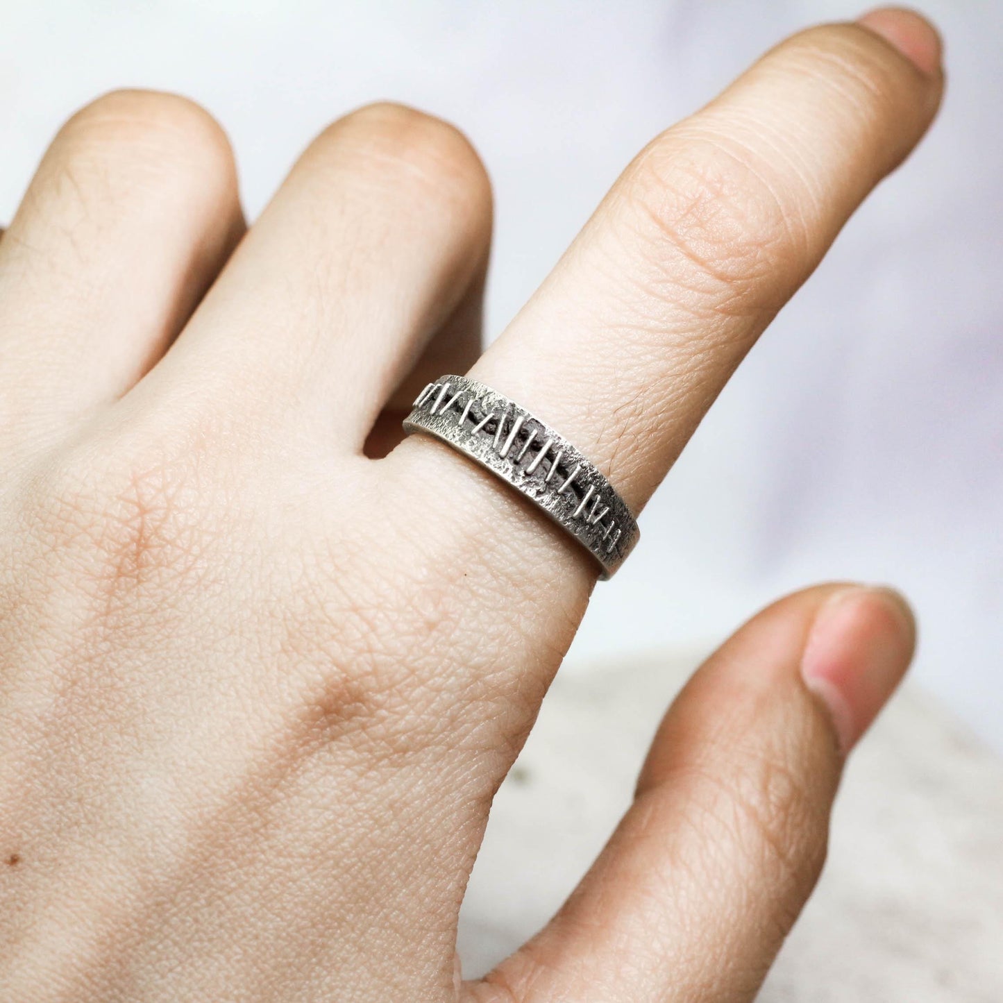 Arcane Path 925 Silver Handmade Ring ¨C Tribal Symbolic Band
