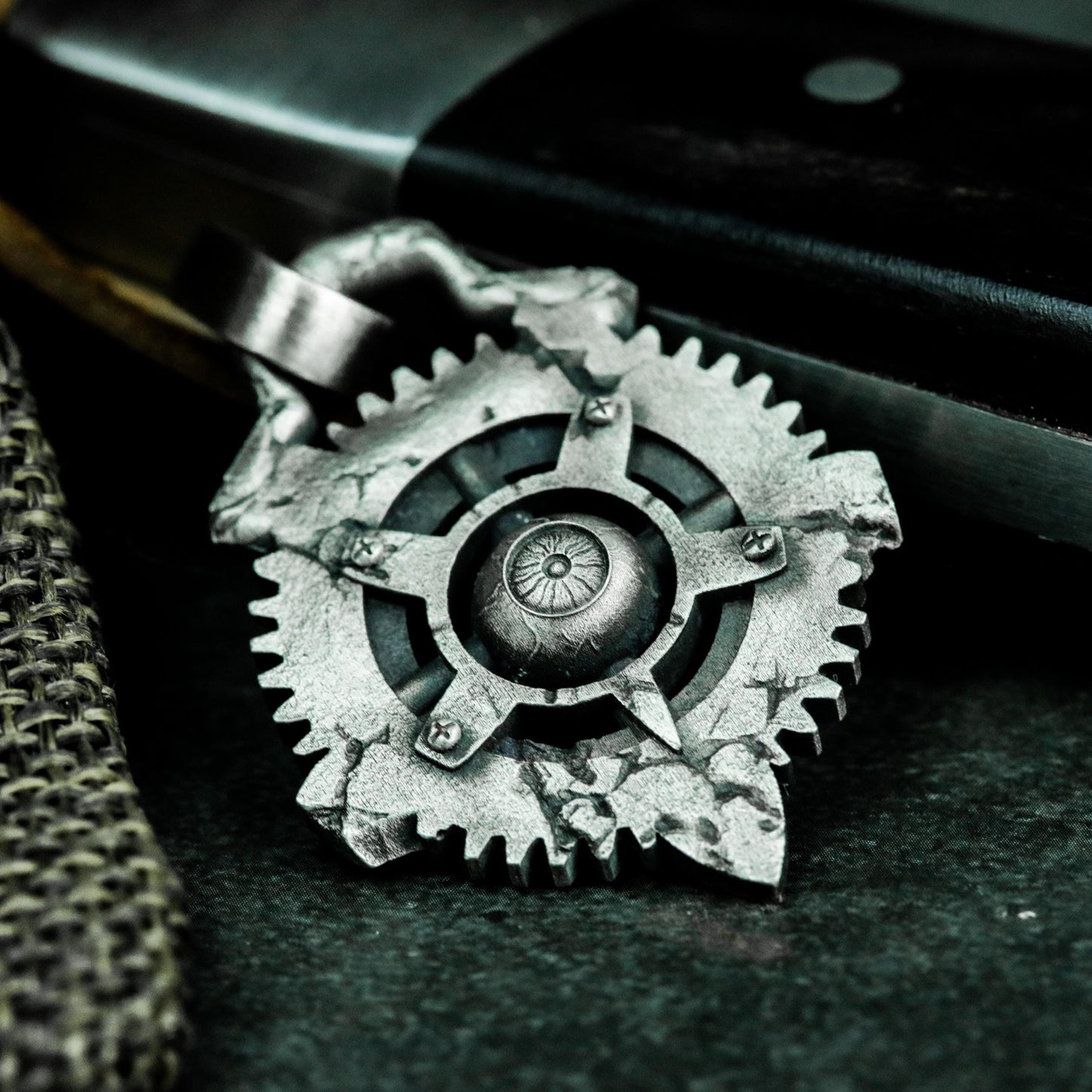 Broken Gear Pendant - 925 Sterling Silver Handmade