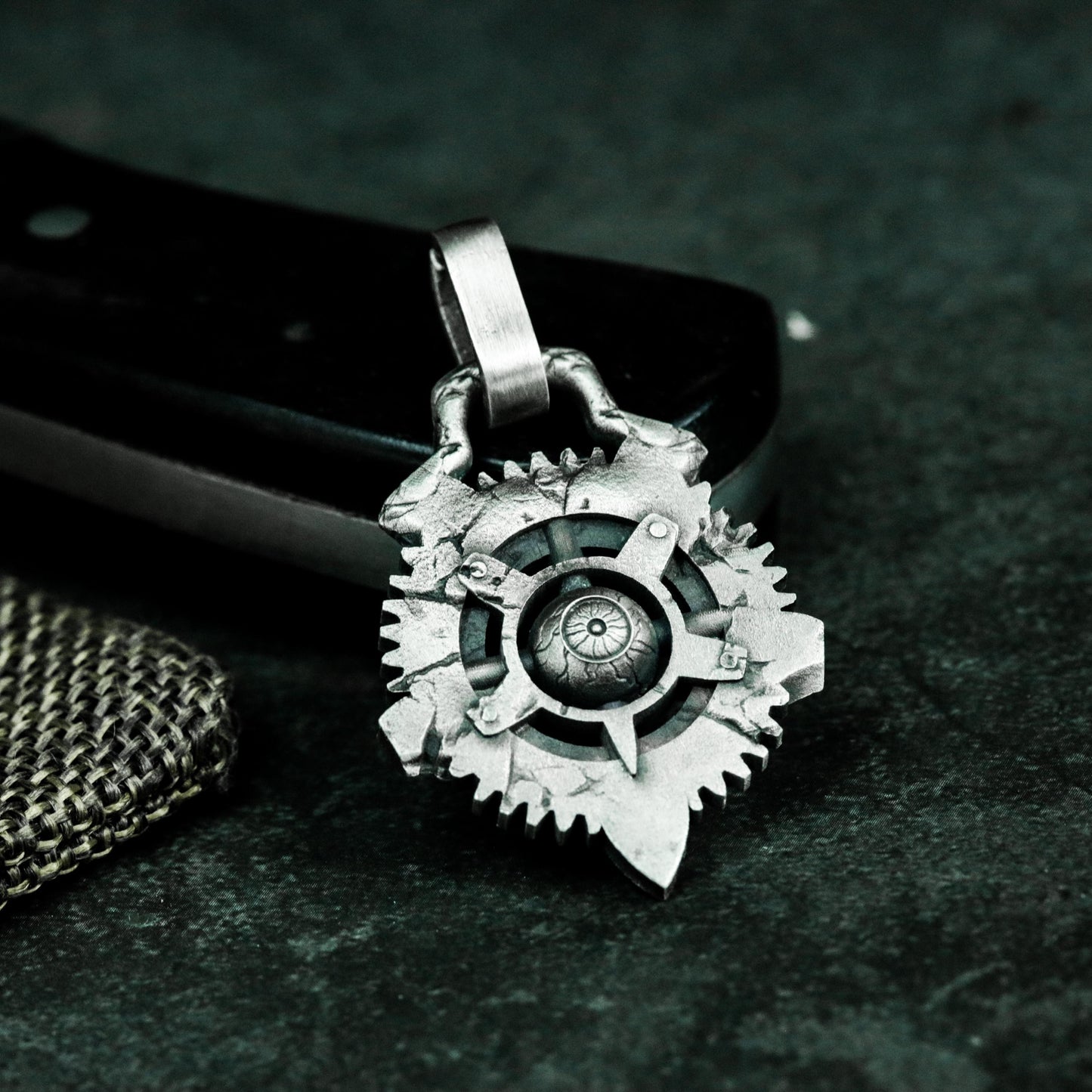 Broken Gear Pendant - 925 Sterling Silver Handmade
