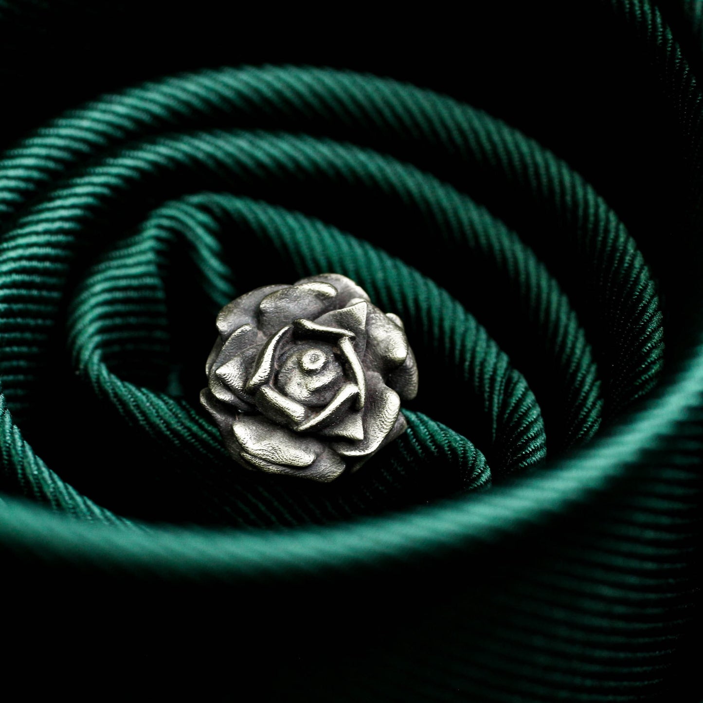 Burgundy Bliss Rose Cufflinks - 925 Sterling Silver Handmade