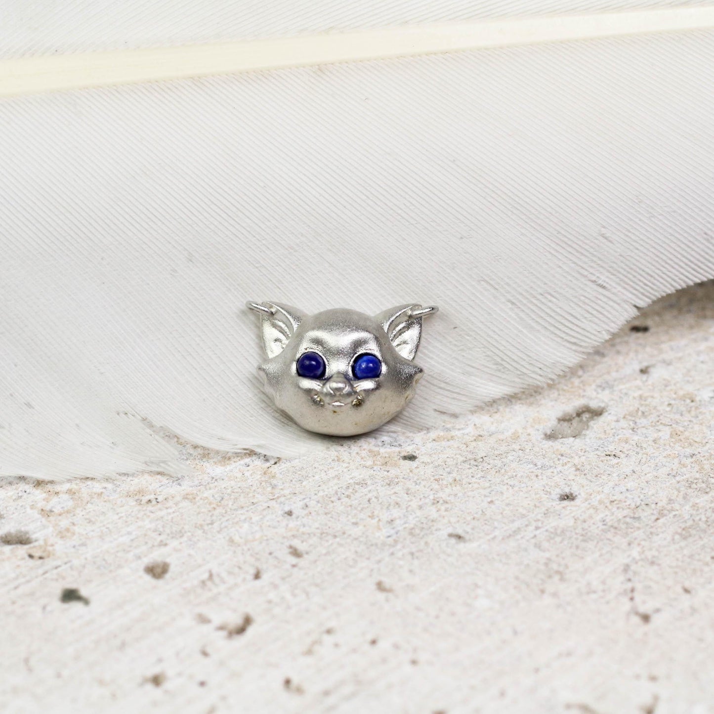 3D Cat Pendant - 925 Sterling Silver Handmade (Blue Eyes Available)