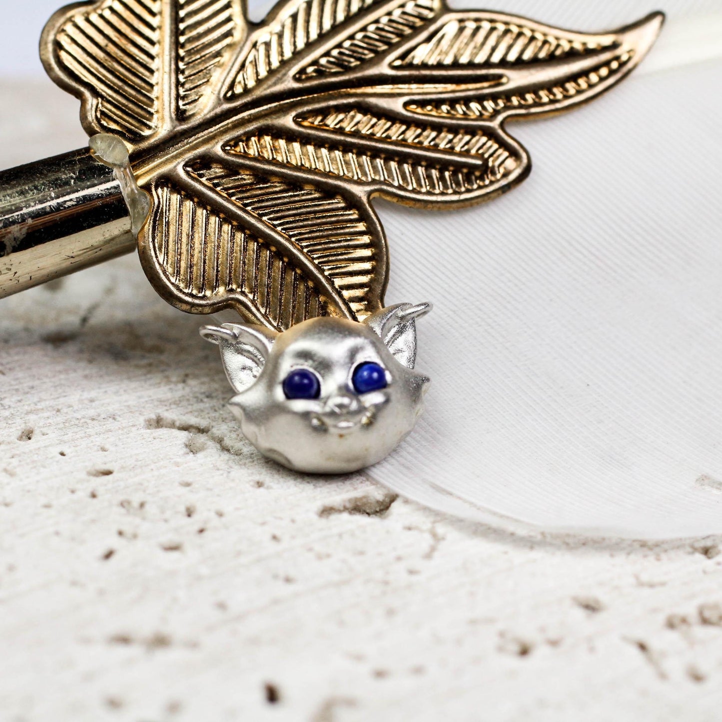 3D Cat Pendant - 925 Sterling Silver Handmade (Blue Eyes Available)