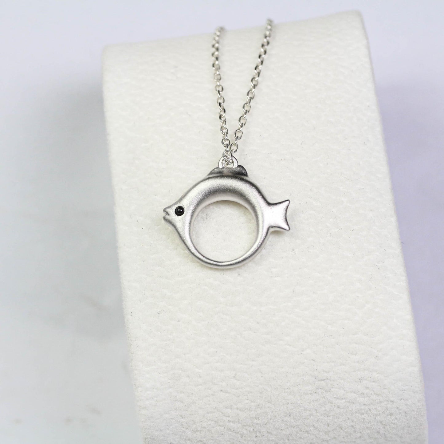 Cute Fish Pendant - 925 Sterling Silver Handmade (Eye Color Optional)