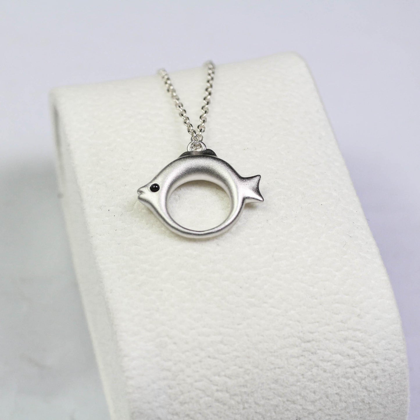 Cute Fish Pendant - 925 Sterling Silver Handmade (Eye Color Optional)