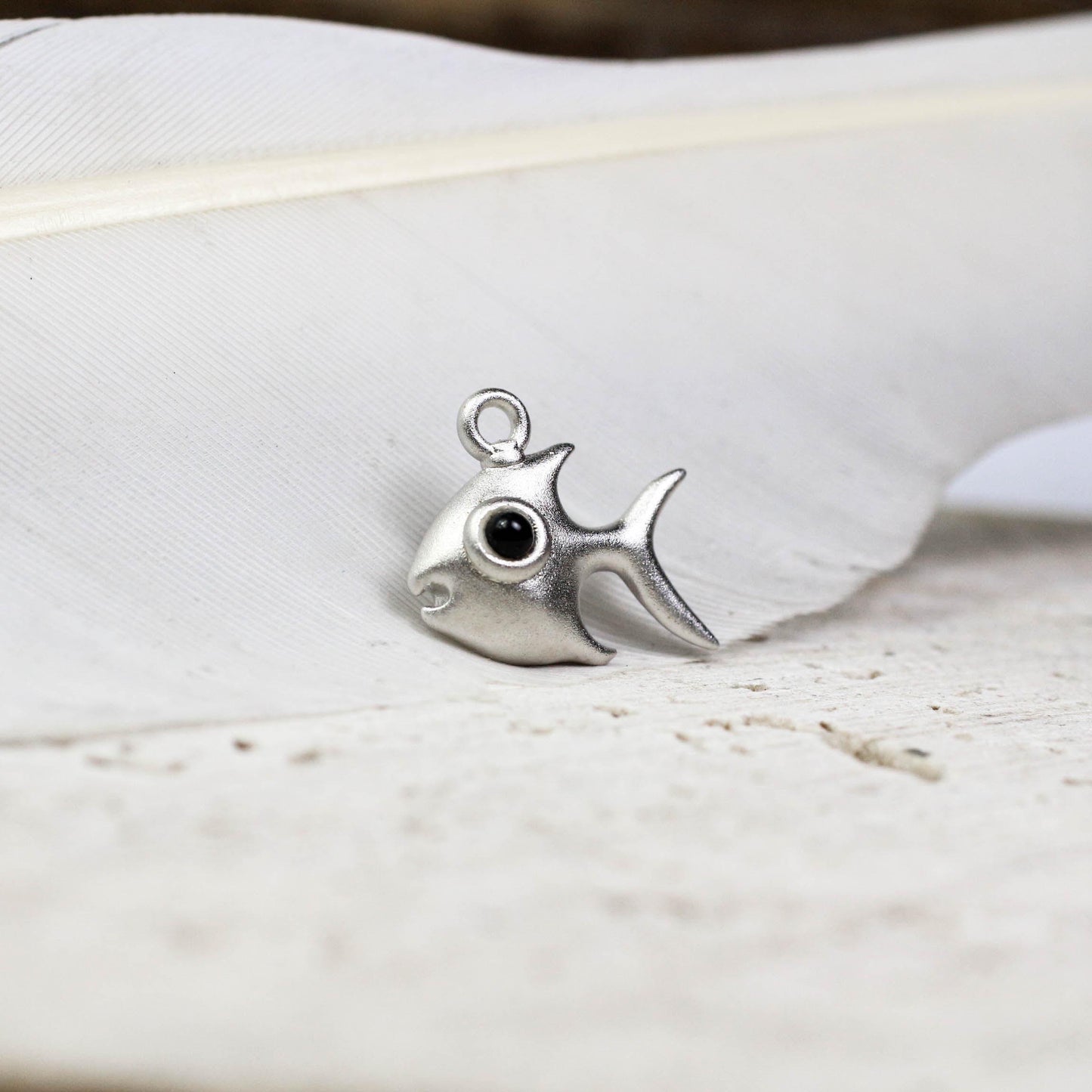 Cute Fish Pendant - 925 Sterling Silver Handmade (Eye Color Optional)