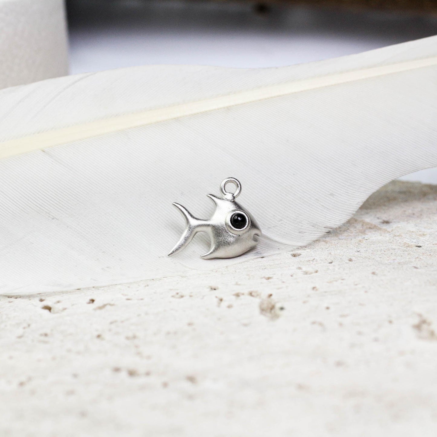 Cute Fish Pendant - 925 Sterling Silver Handmade (Eye Color Optional)